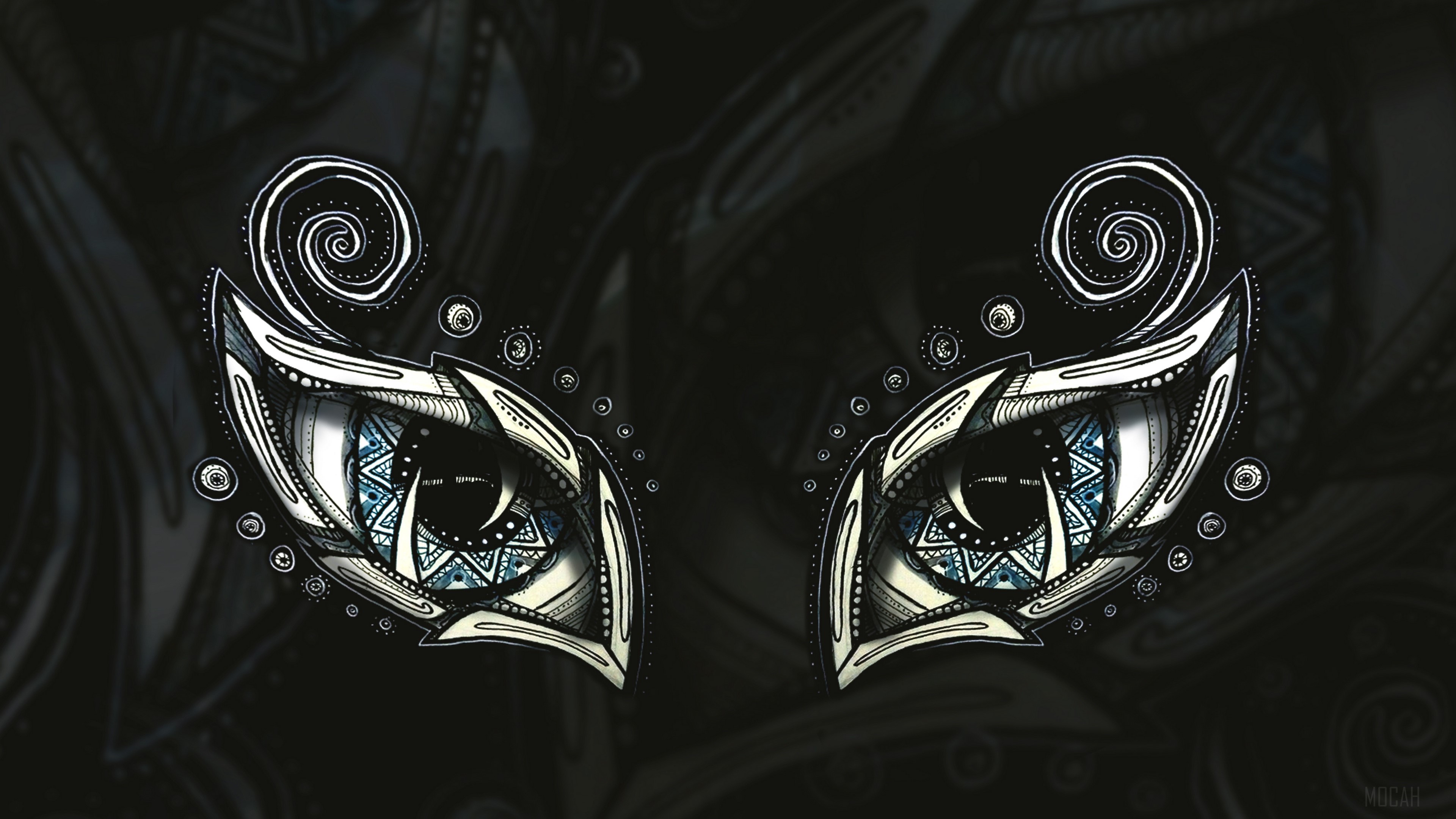 Abstract Doodled Eyes 4K HD Wallpaper
