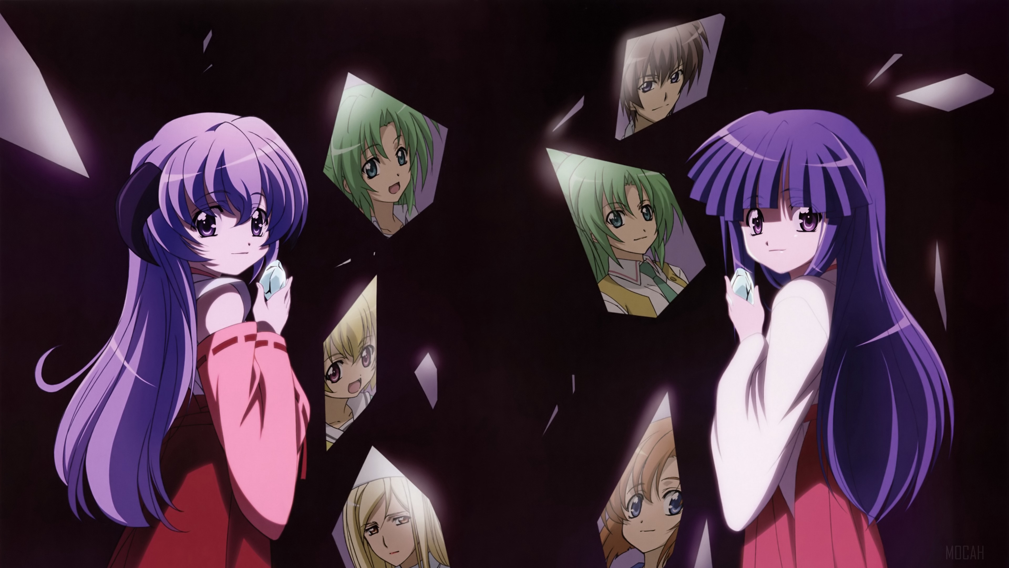 Higurashi: When They Cry girls in broken mirrors HD Wallpaper