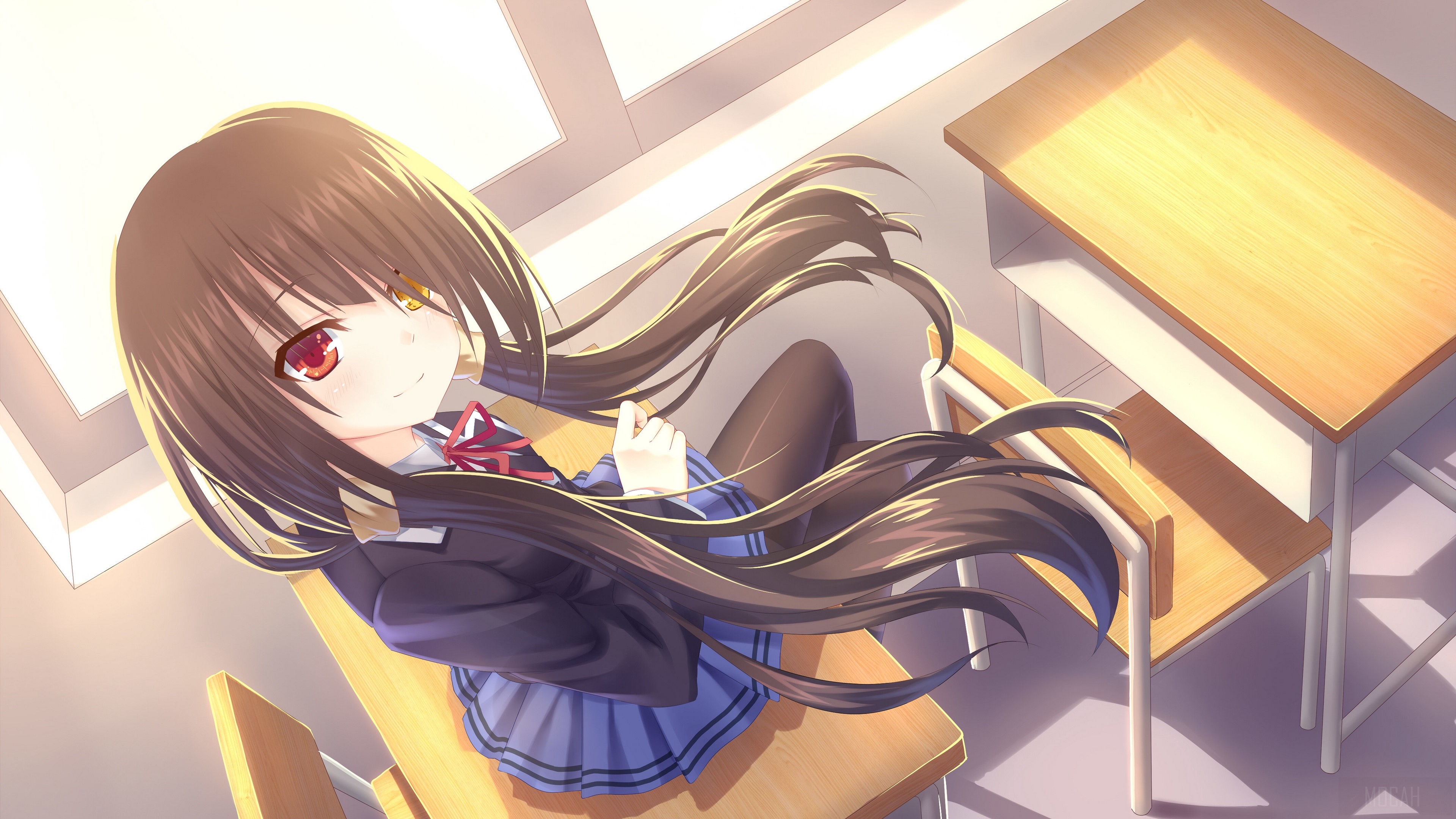 Kurumi Tokisaki from Date A Live in School Uniform 4K HD Wallpaper