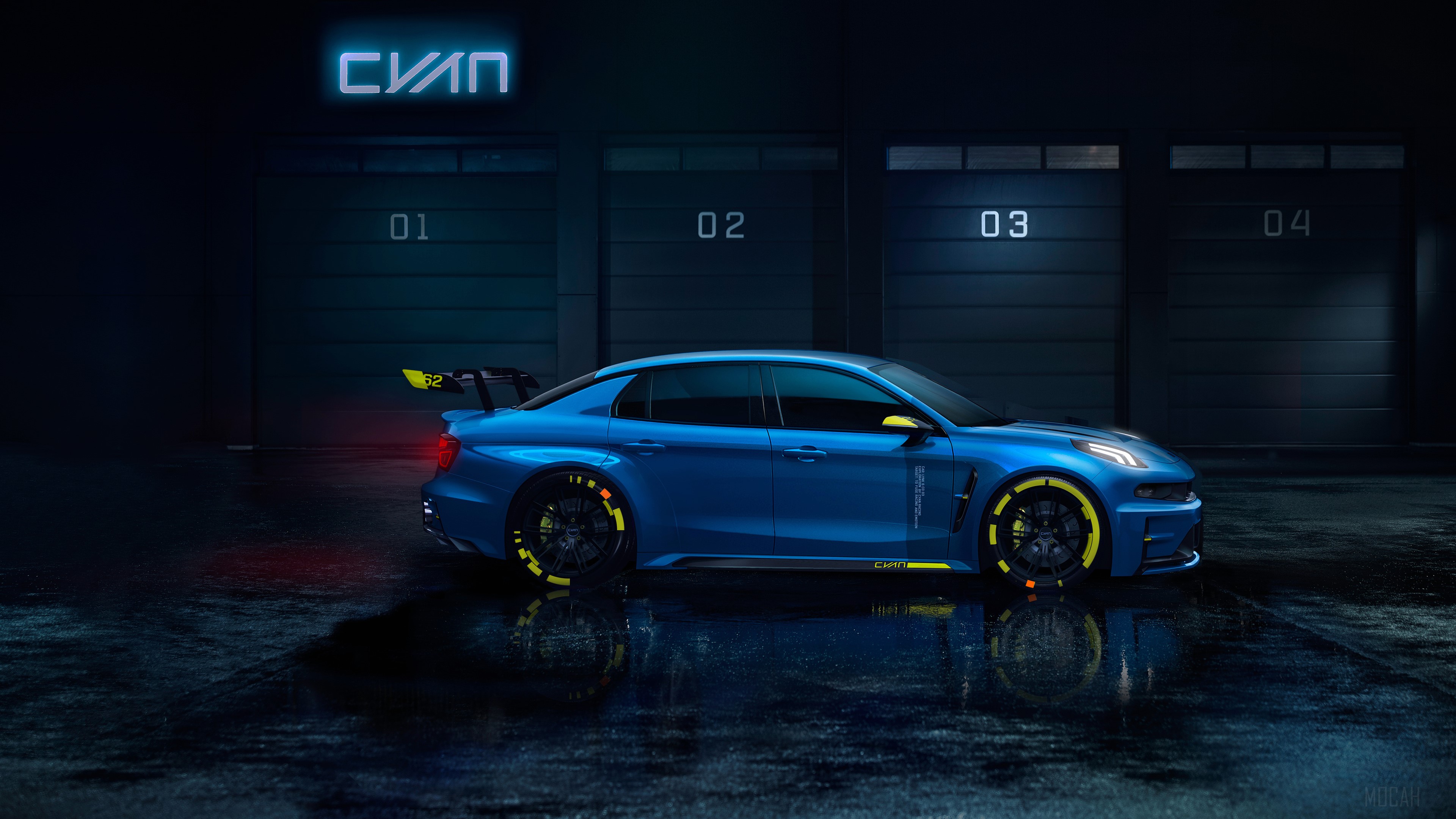 Lynk & Co 03 Cyan Concept car side view 4K HD Wallpaper