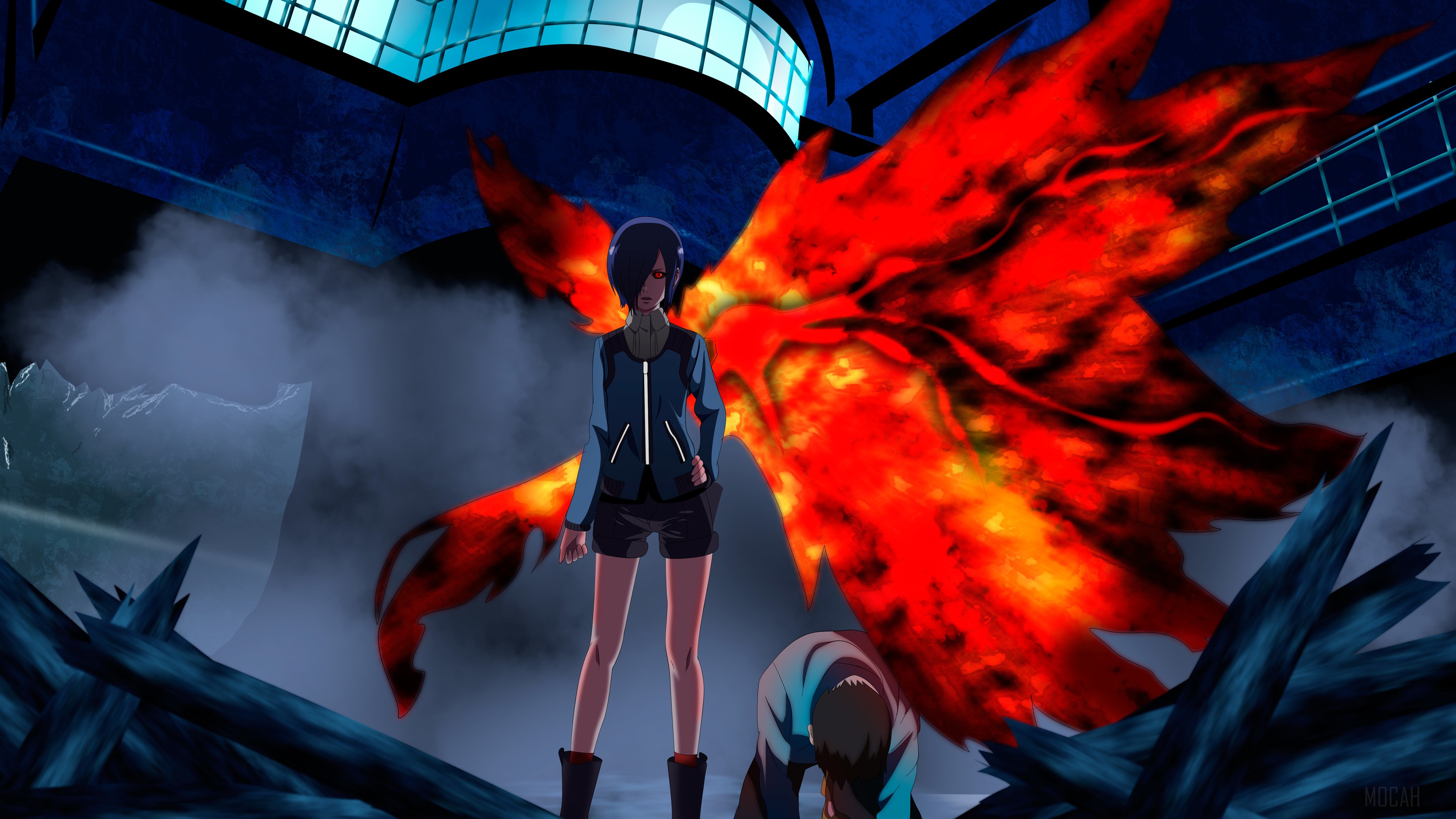 Touka Kirishima from Tokyo Ghoul with Kagune 4K HD Wallpaper