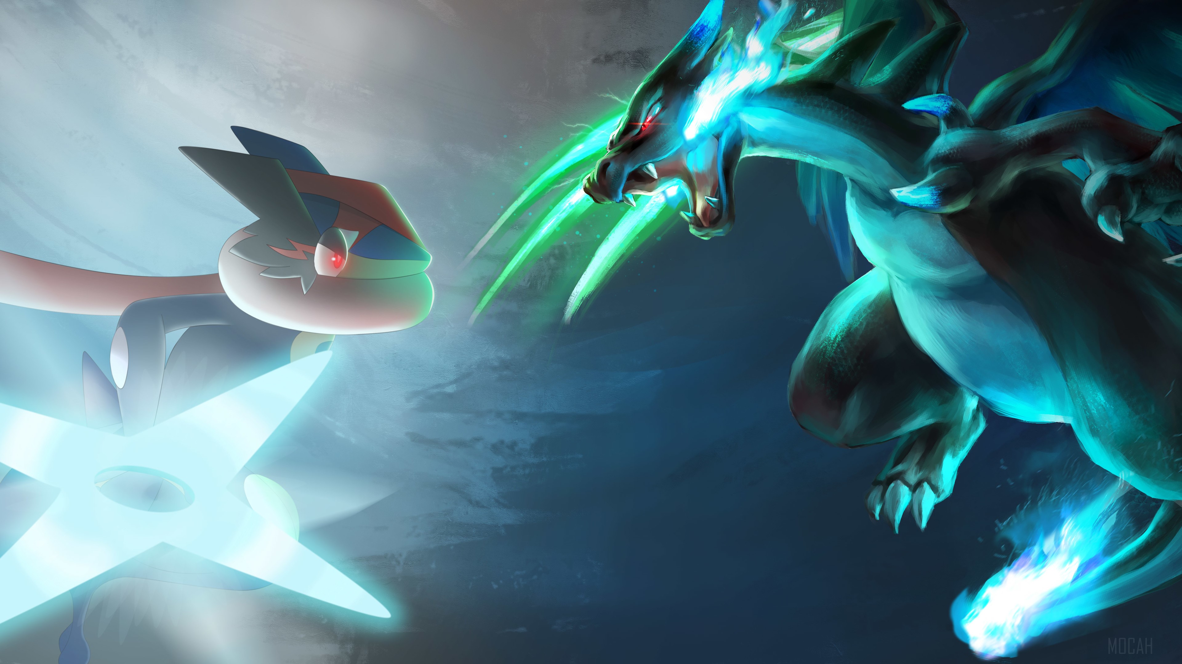 Greninja vs Mega Charizard 4K HD Wallpaper