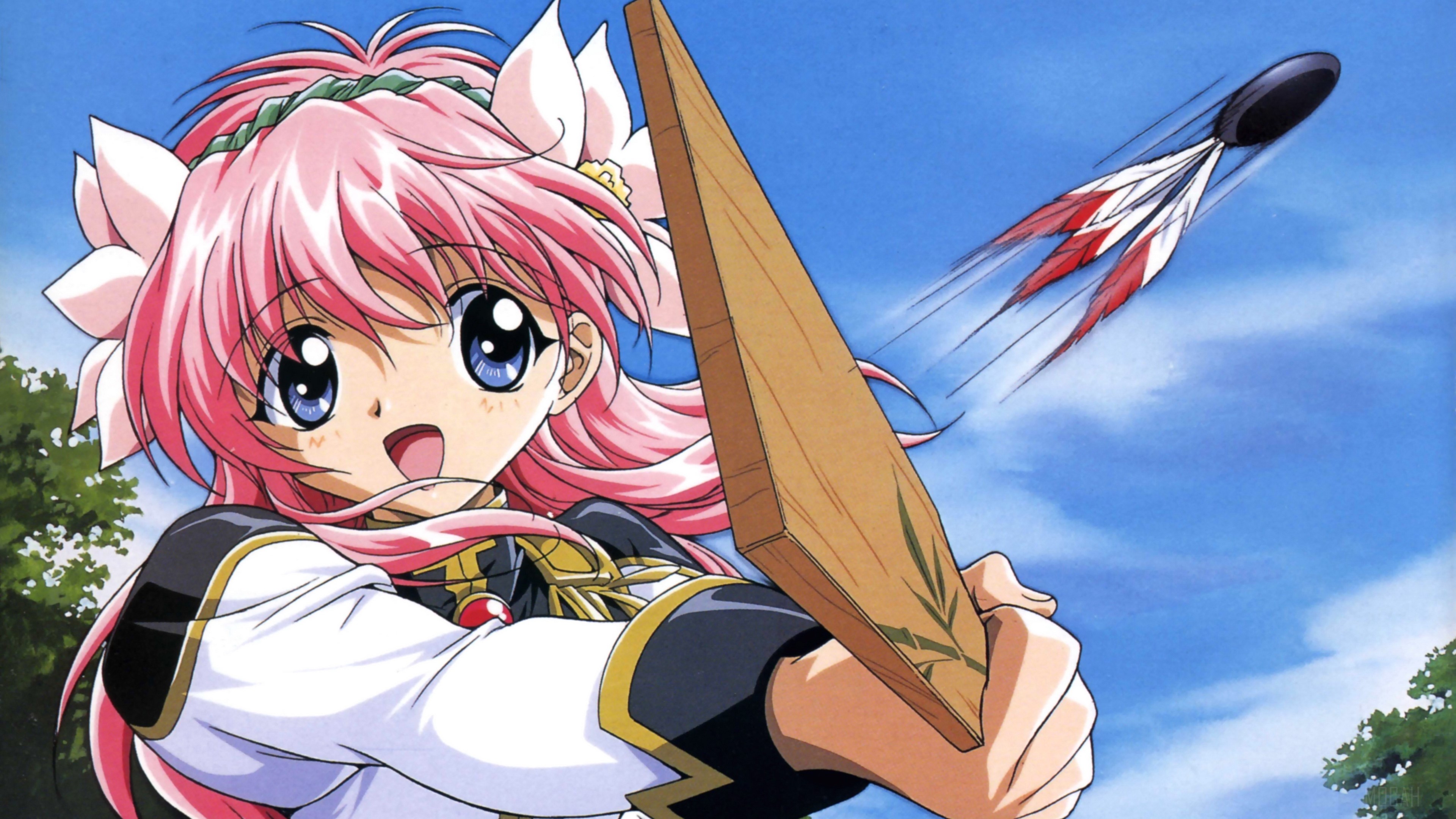Girl from Galaxy Angel blowing a shuttlecock HD Wallpaper