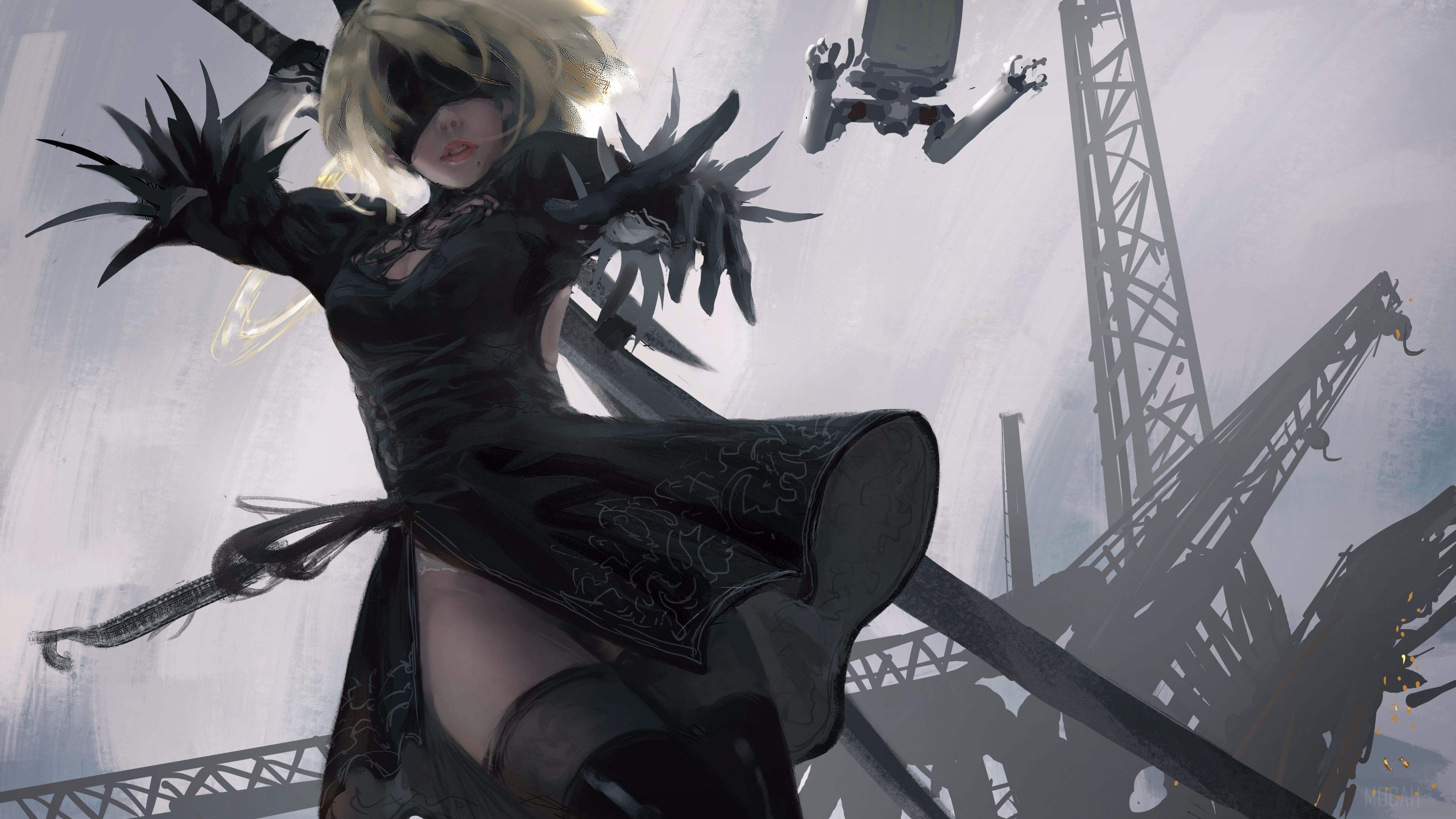 2B from Nier Automata 4K HD Wallpaper