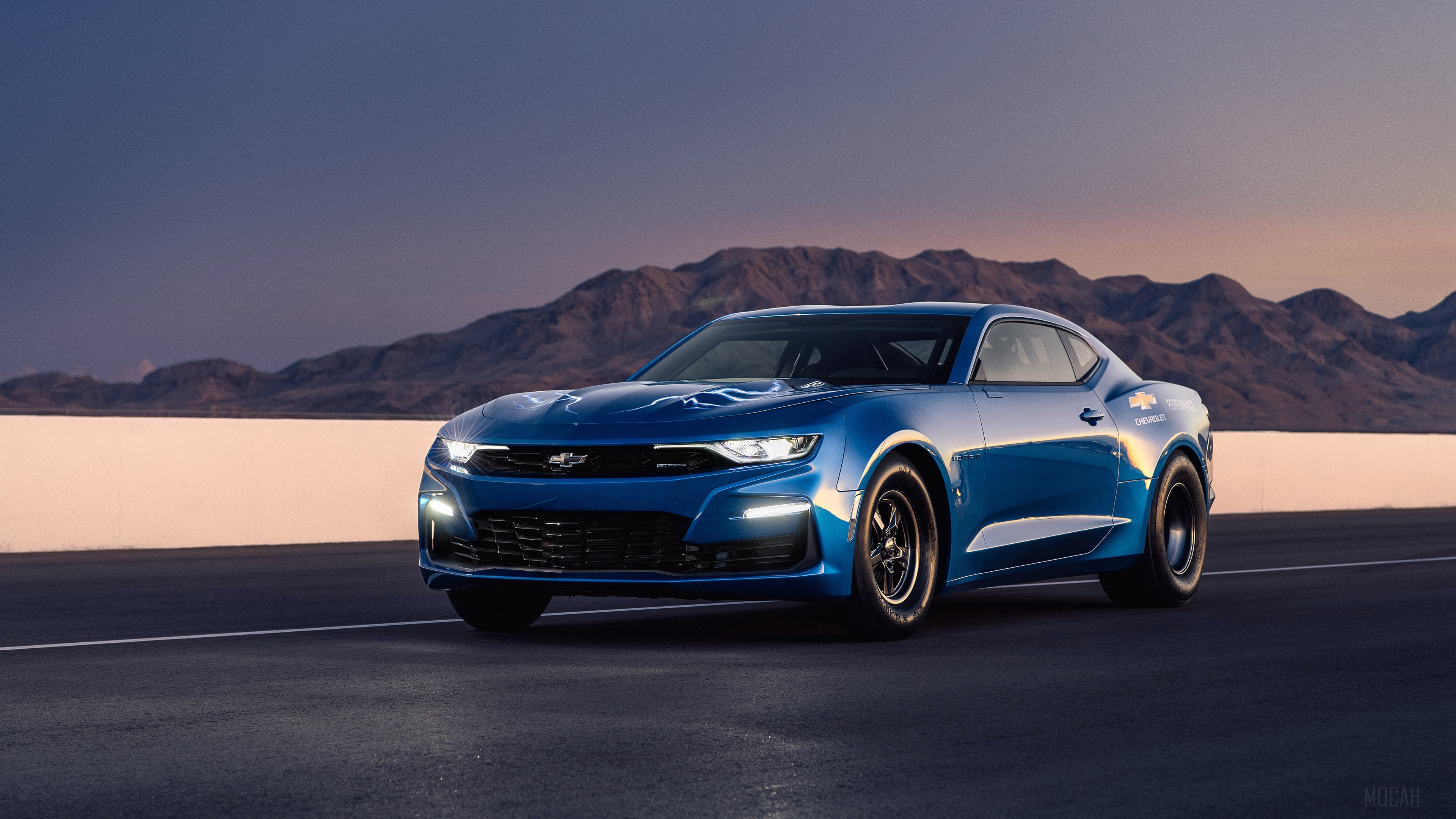Blue Chevrolet ECOPO Camaro Concept 2018 4K HD Wallpaper