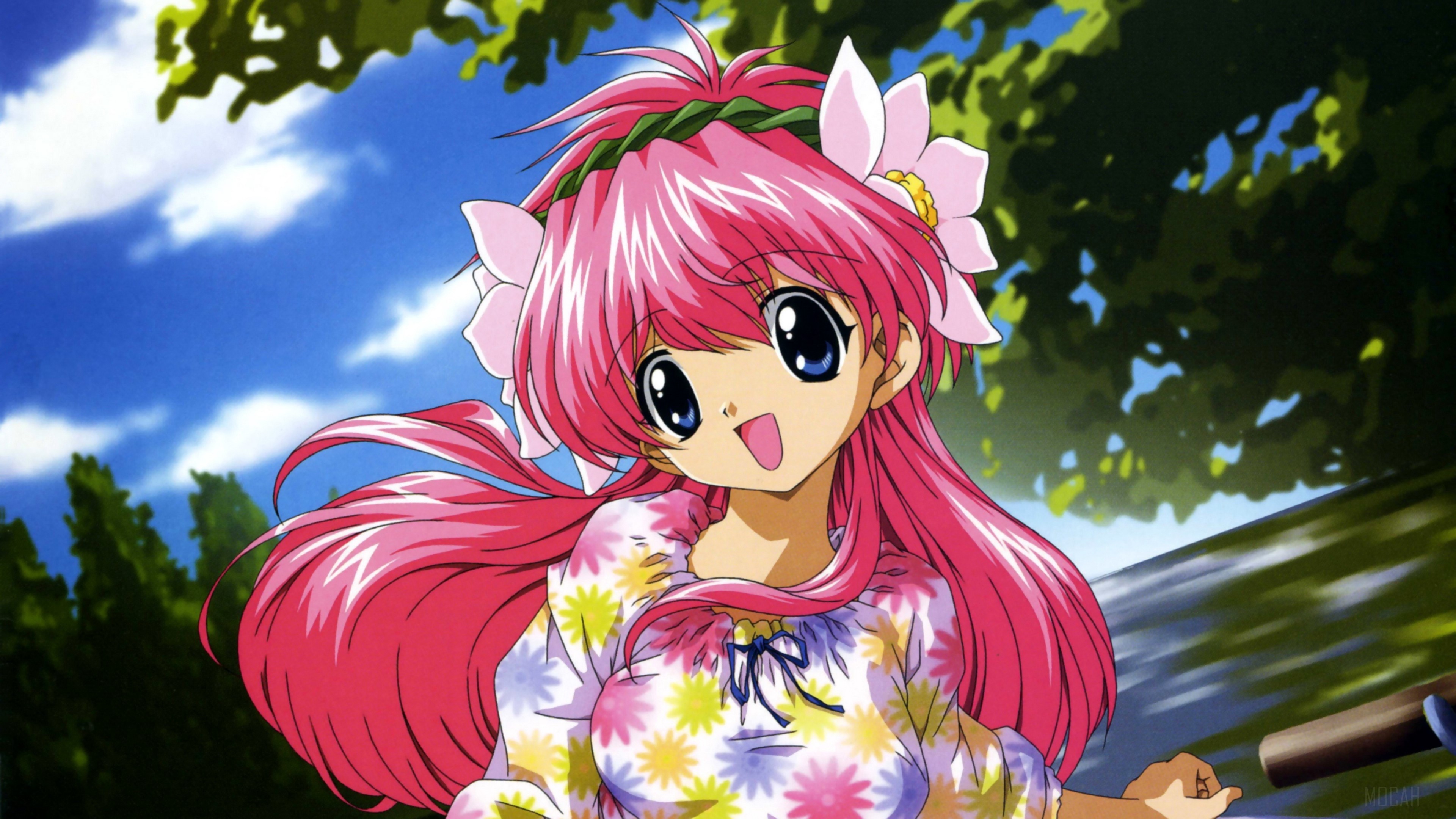 Girl from Galaxy Angel with pink hair HD Wallpaper