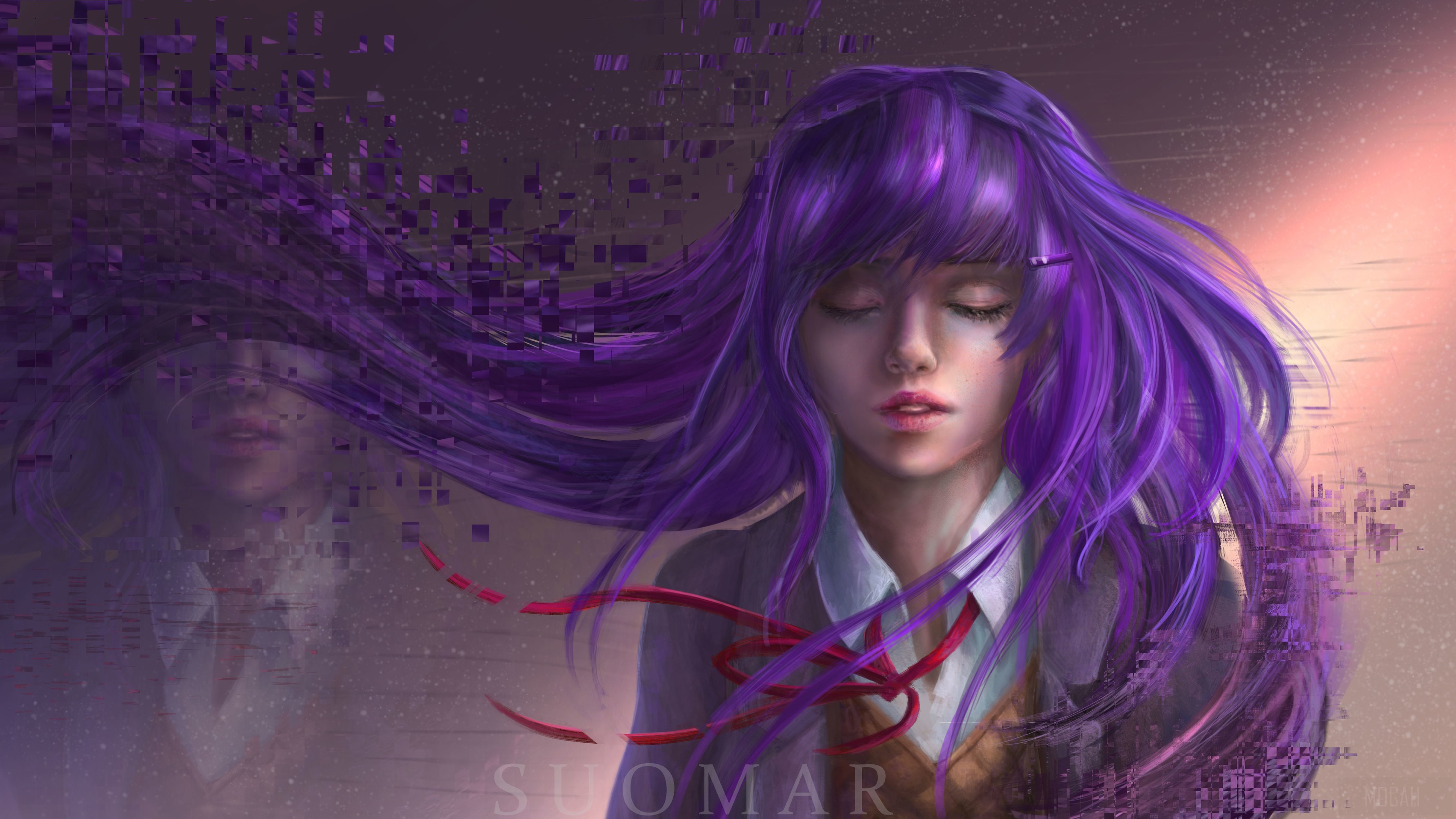 Yuri from Doki Doki Literature Club 4K HD Wallpaper