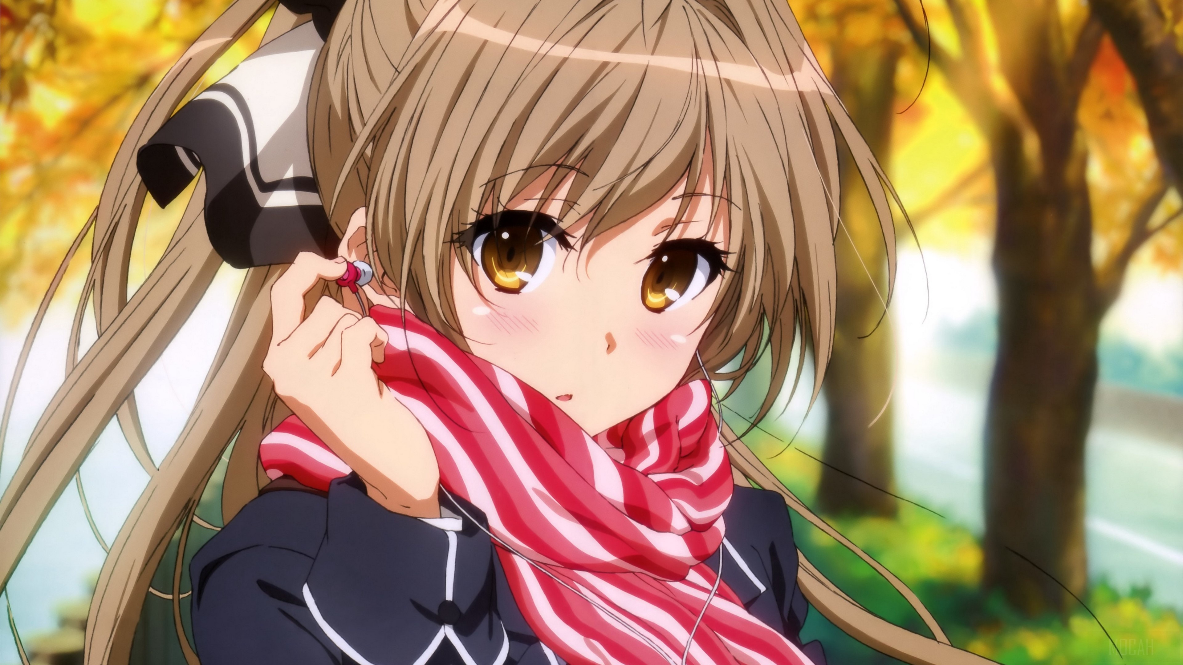 Sento Isuzu from Amagi Brilliant Park with headphones HD Wallpaper