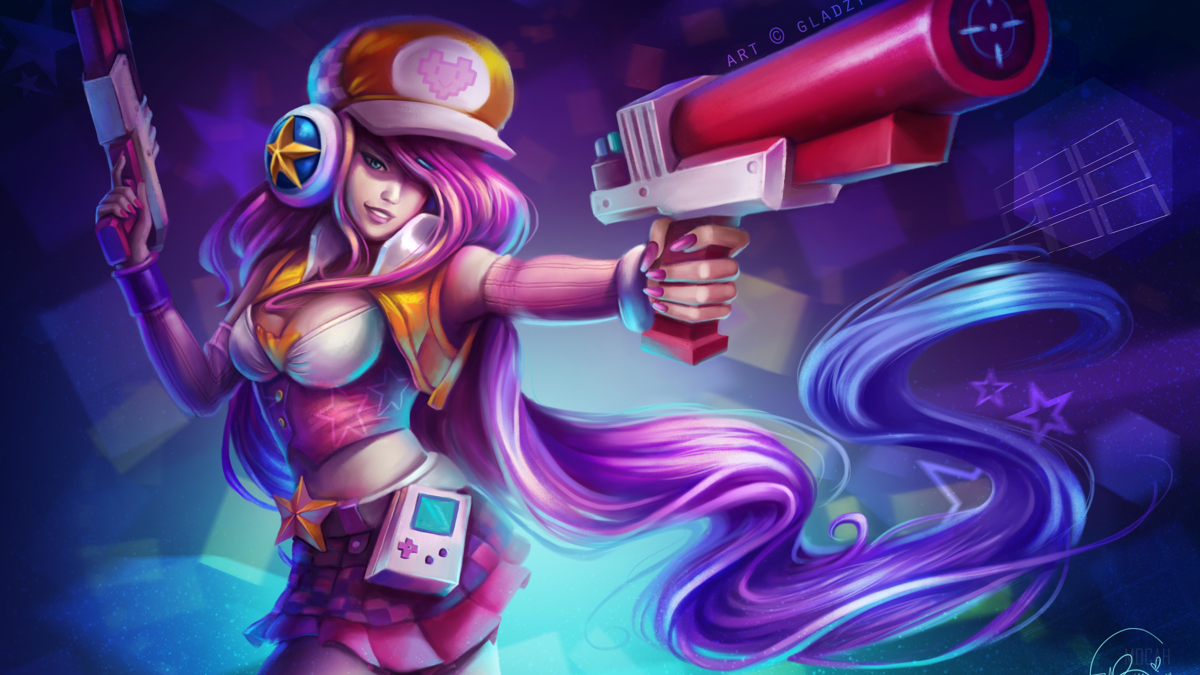 Fantasy Girl With Guns 4K HD Wallpaper