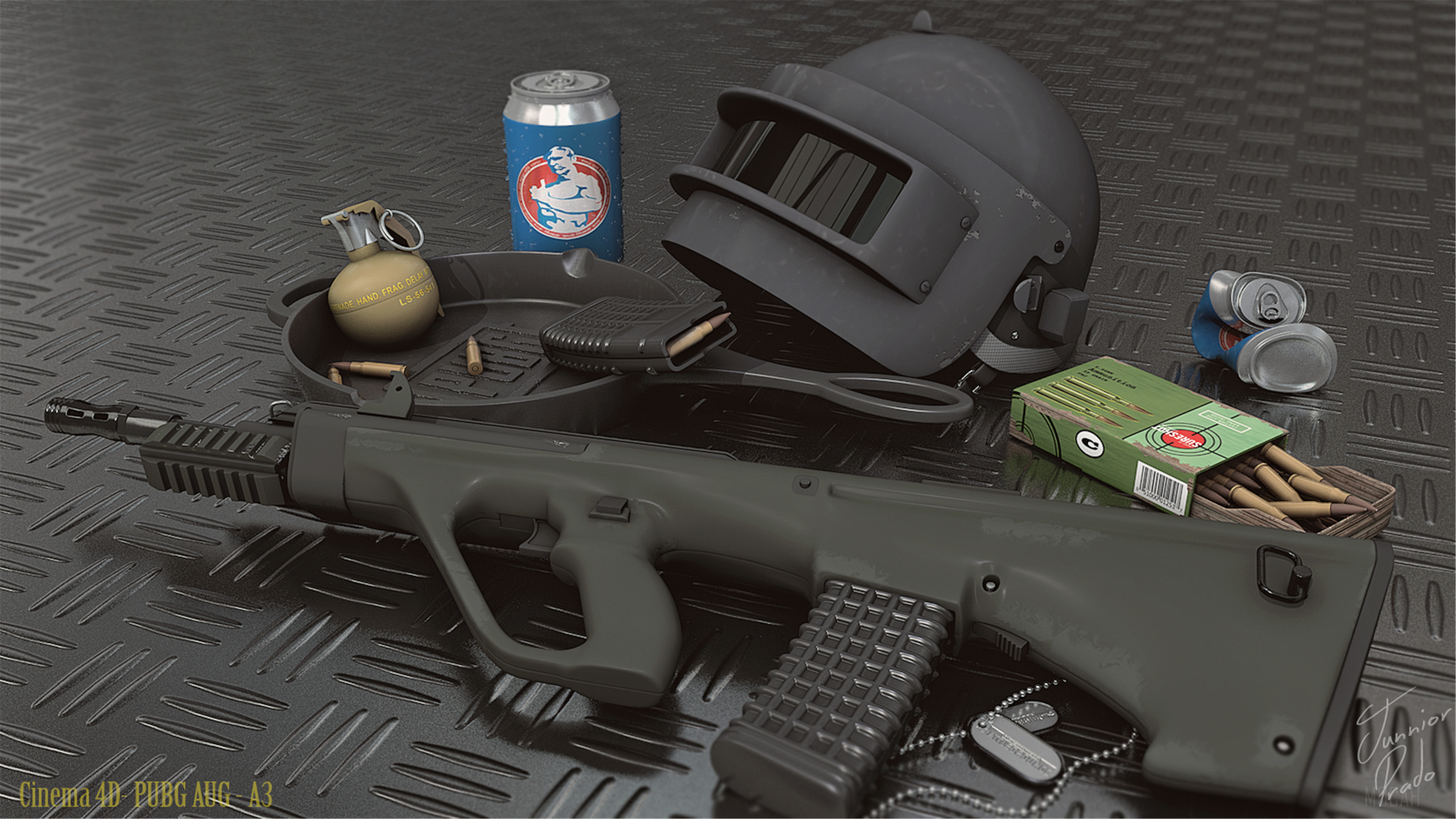 PUBG AUG A3 with gear and ammo 4K HD Wallpaper