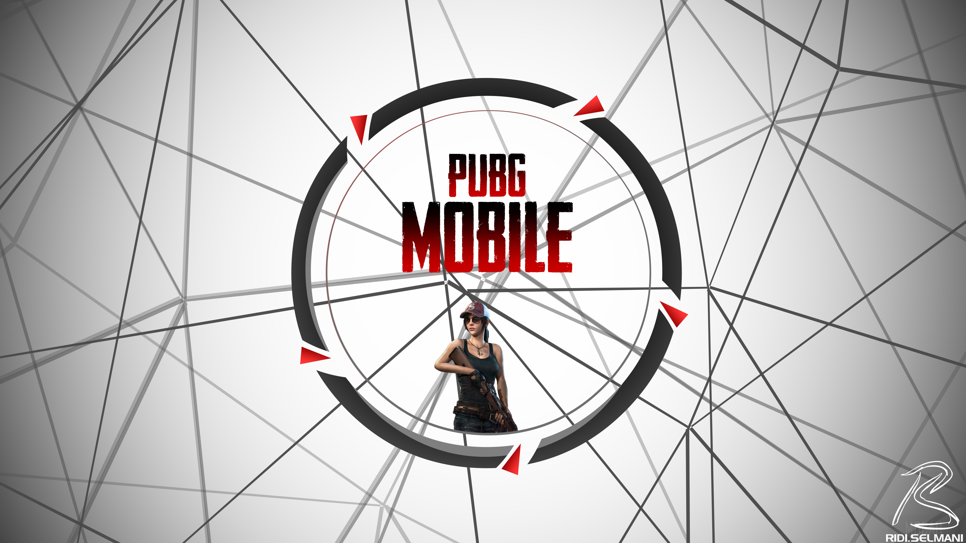 PUBG Mobile logo with character and abstract background 4K HD Wallpaper