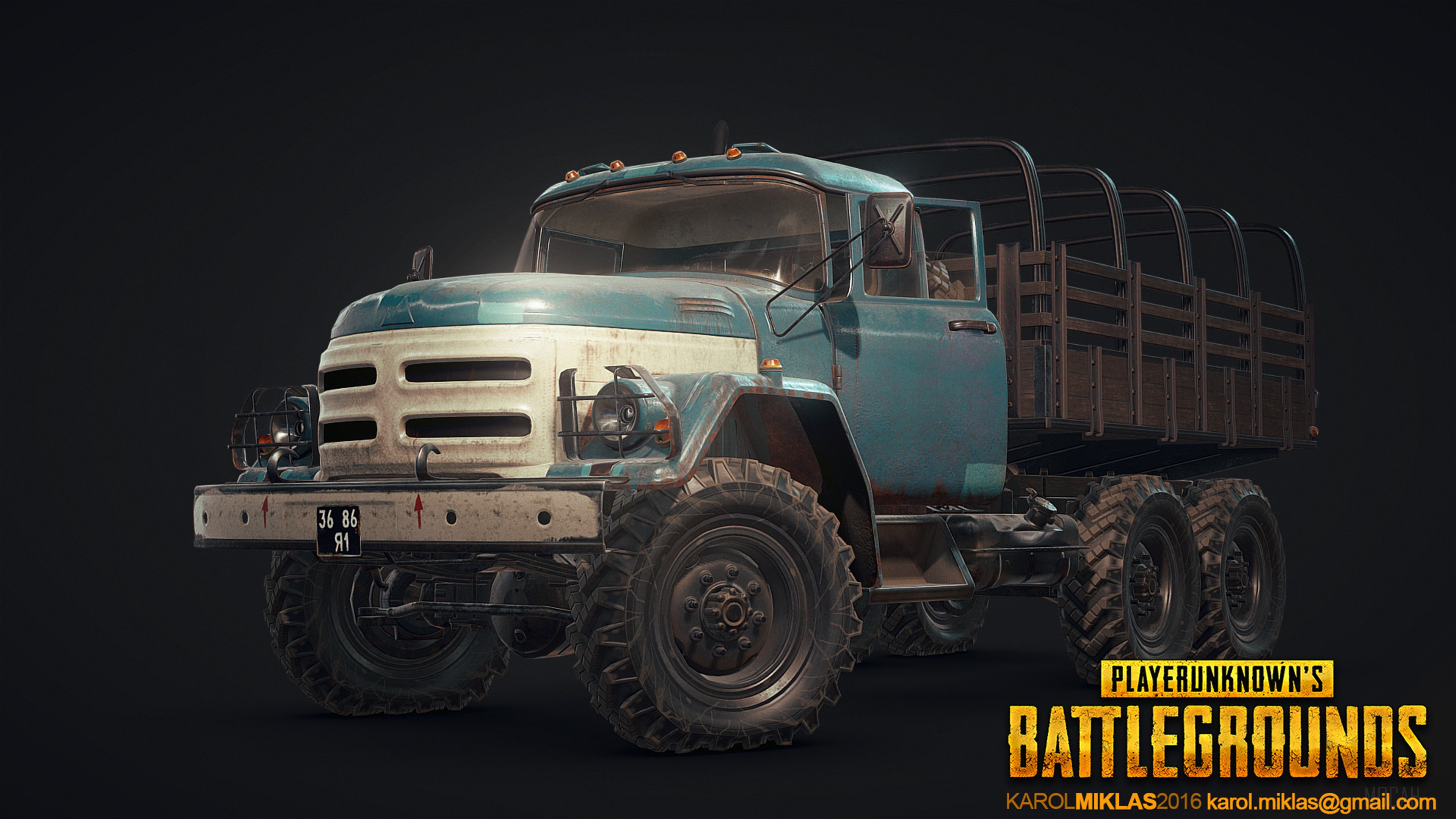 Player Unknown's Battlegrounds (PUBG) Truck 4K HD Wallpaper