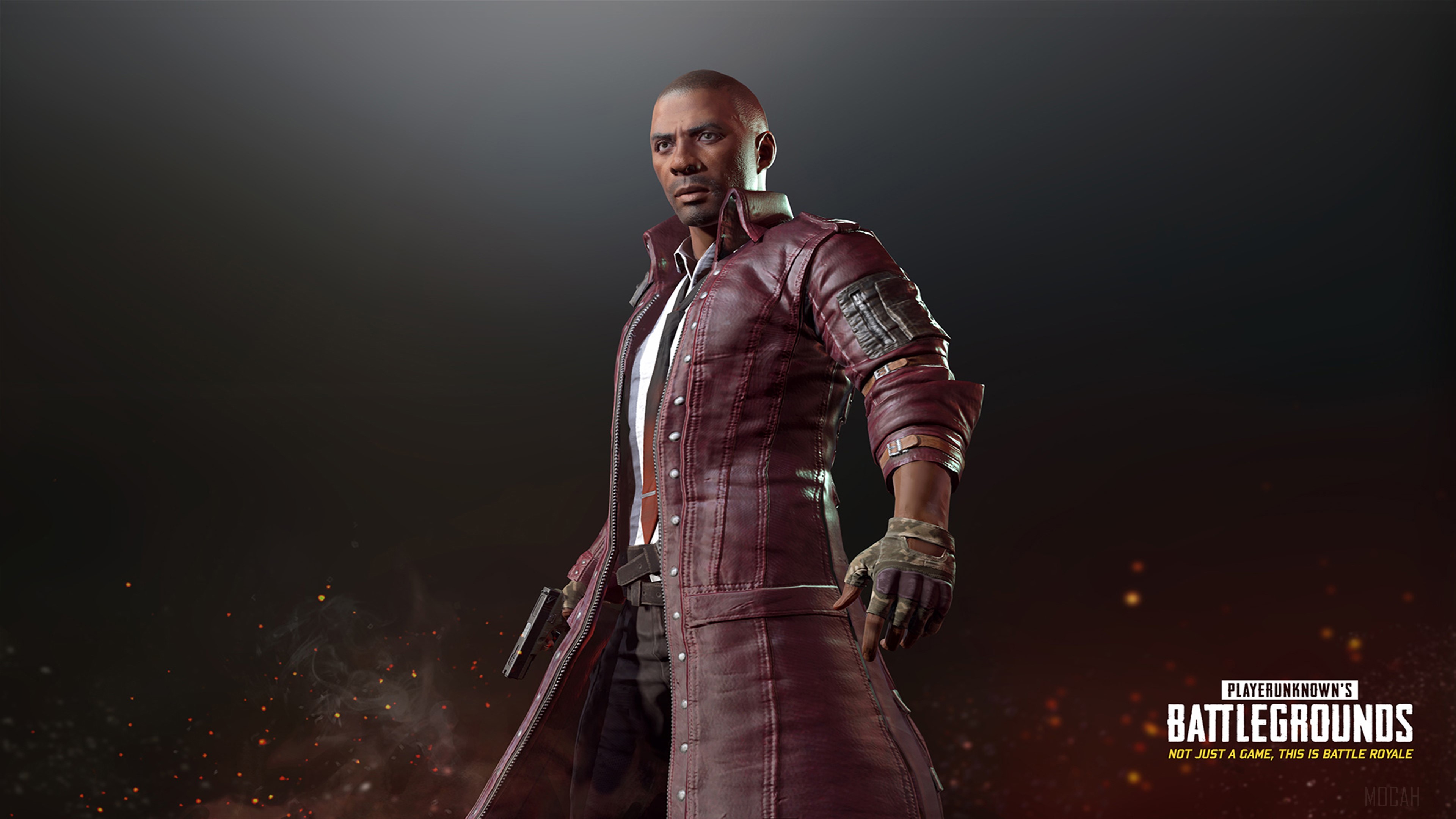 PlayerUnknown's Battlegrounds character in a red coat 4K HD Wallpaper