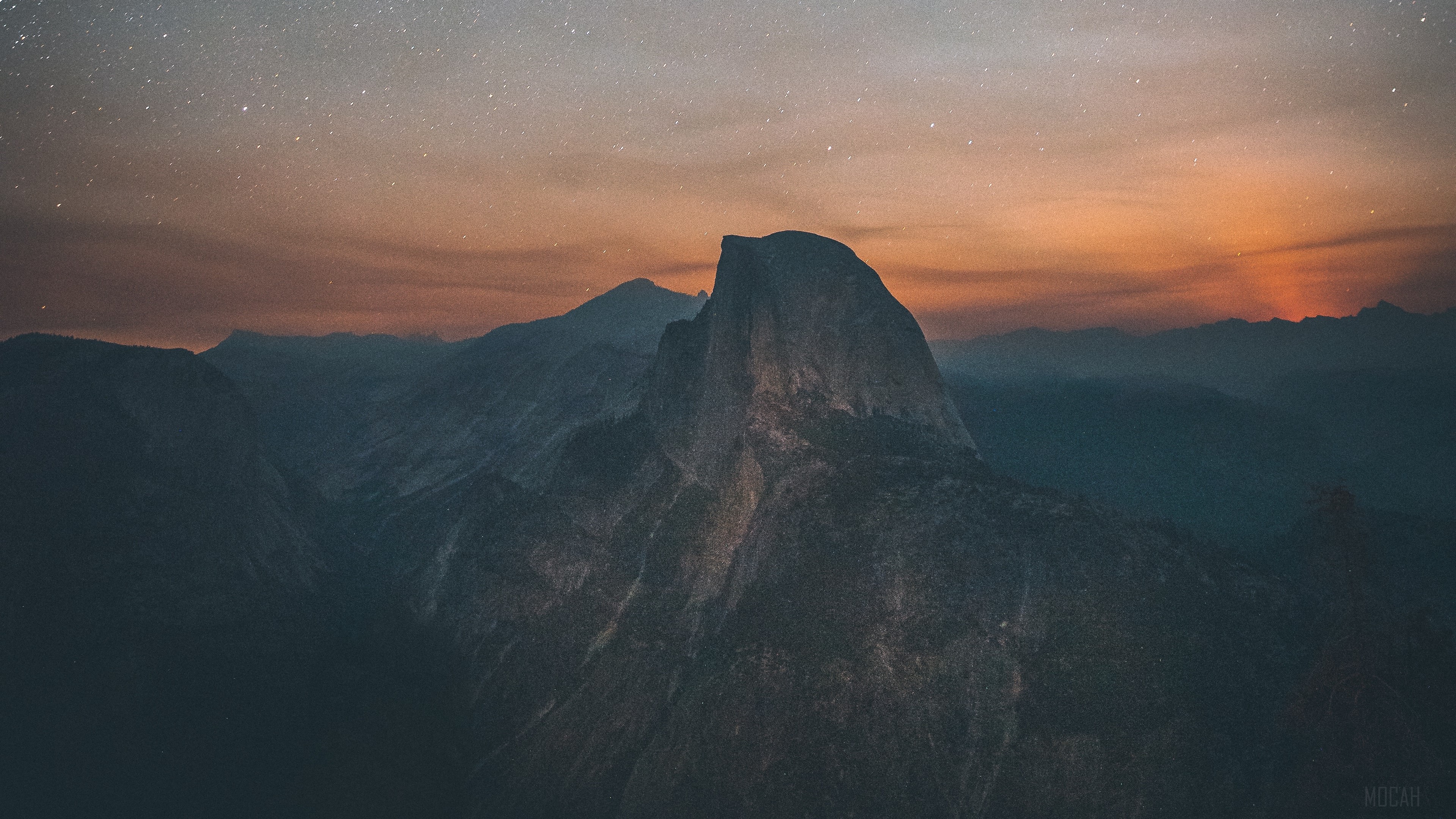 Half Dome Yosemite Valley at Night 4K HD Wallpaper