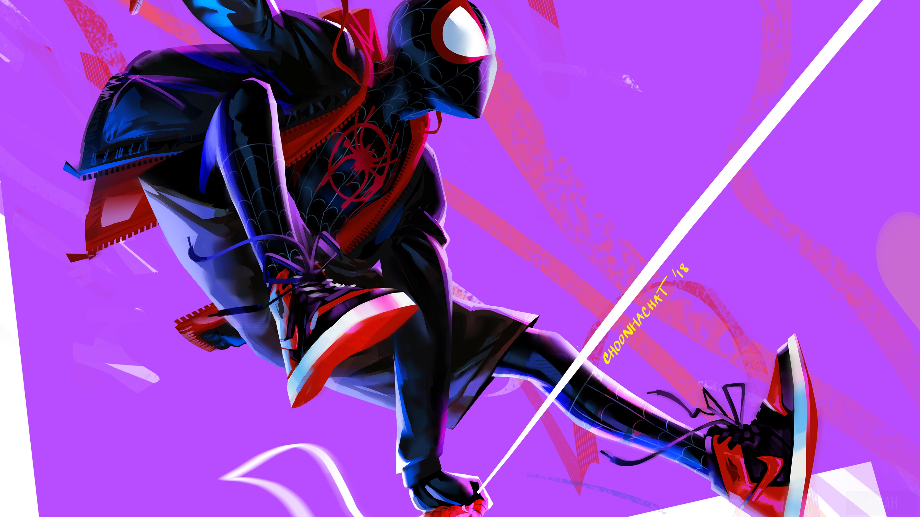 Miles Morales from Spider-Man: Into the Spider-Verse 4K Artwork HD Wallpaper