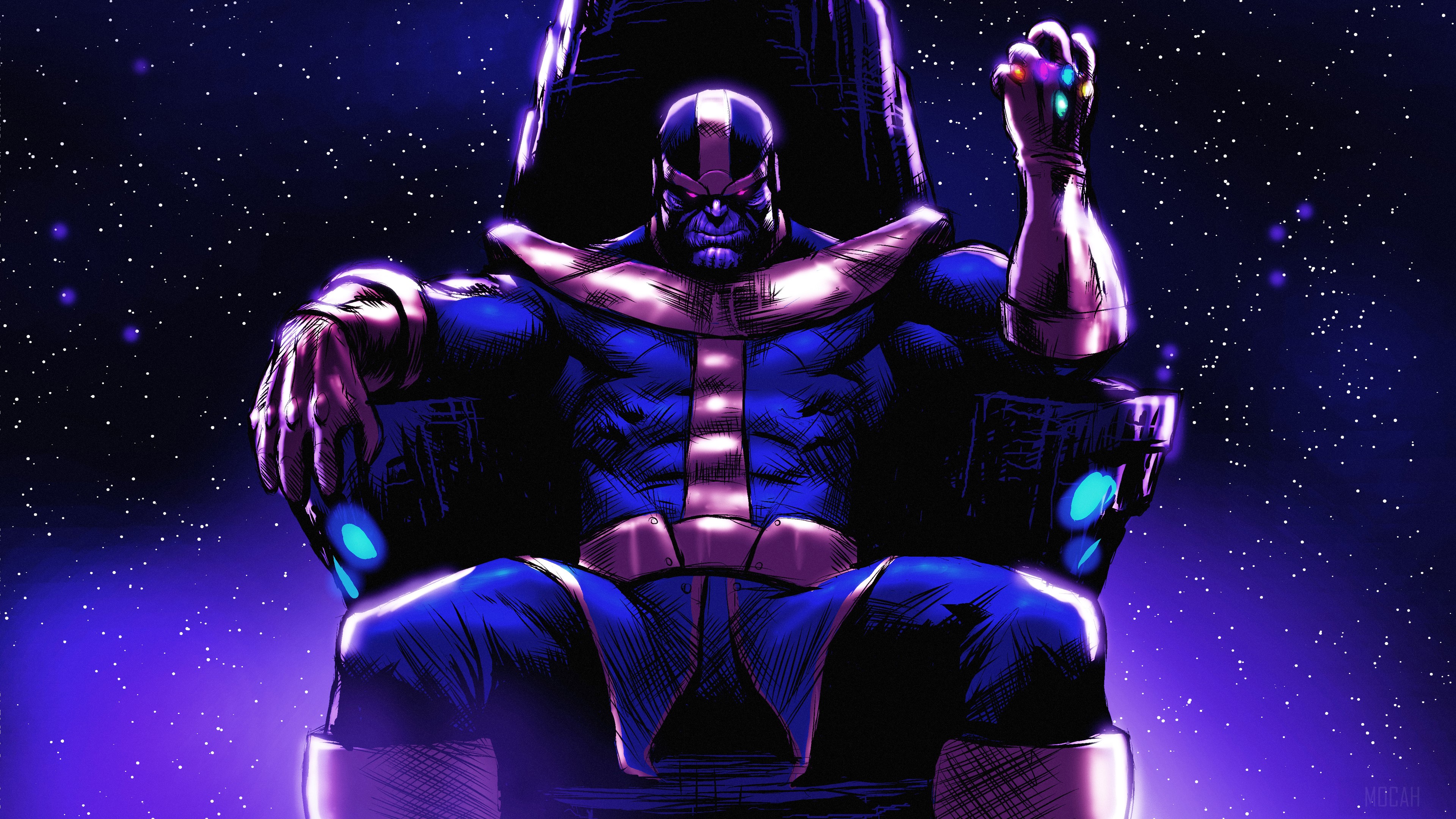 Thanos On His Throne HD Wallpaper