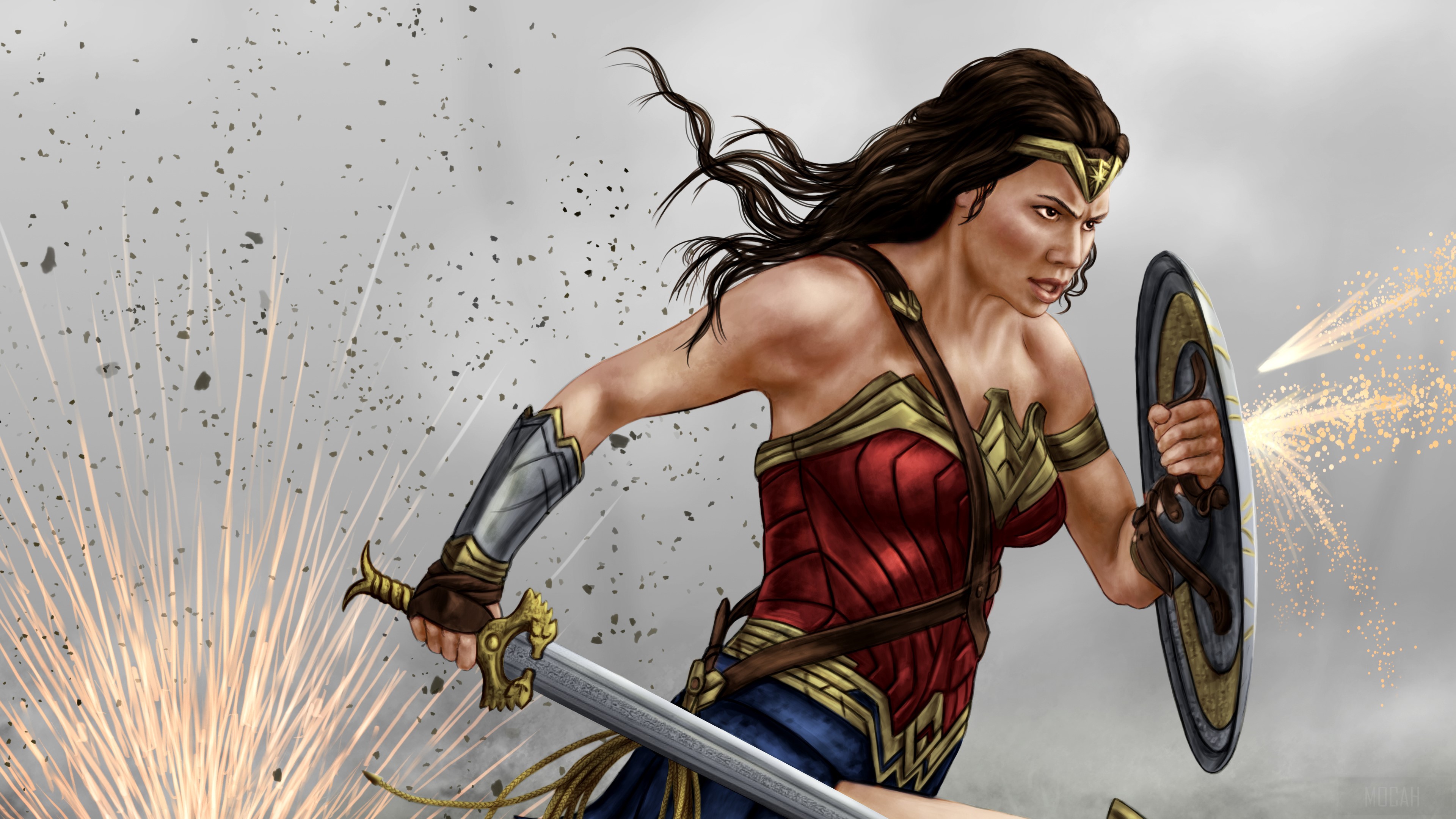 Wonder Woman Painting Art HD Wallpaper
