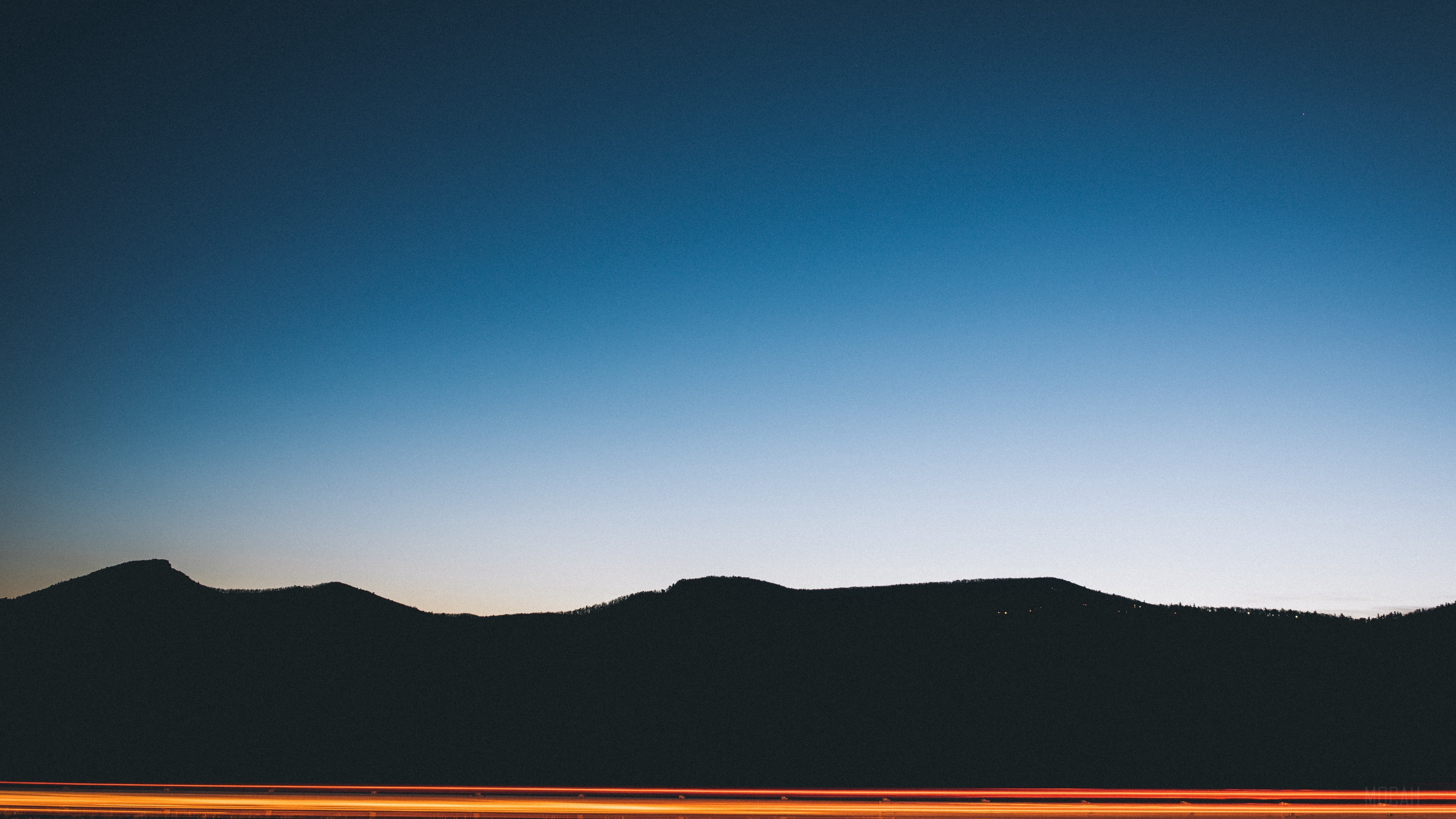 Mountains at Dusk with Light Trails 4K HD Wallpaper