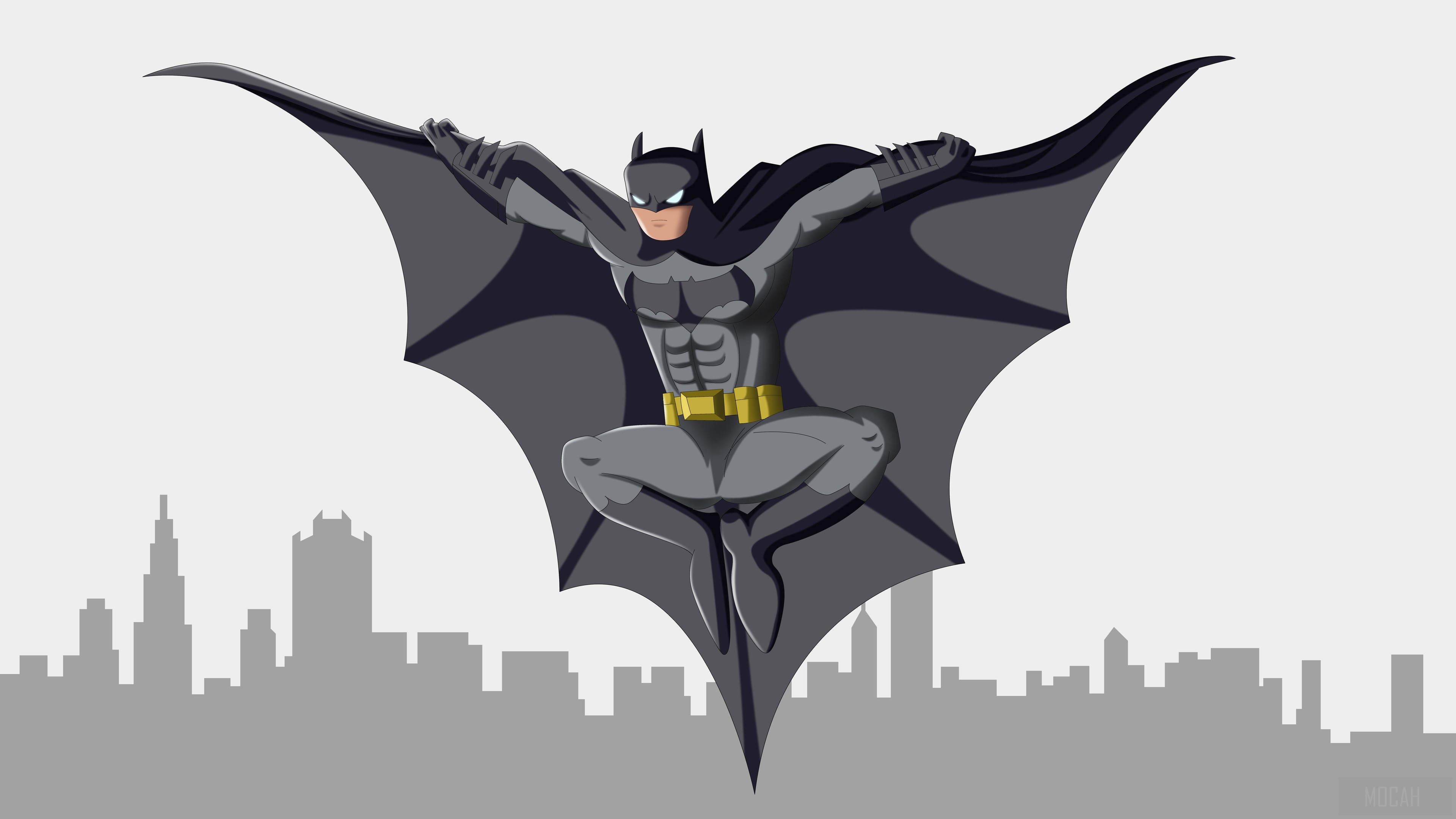 Batman Flying Over City Skyline 4K HD Wallpaper