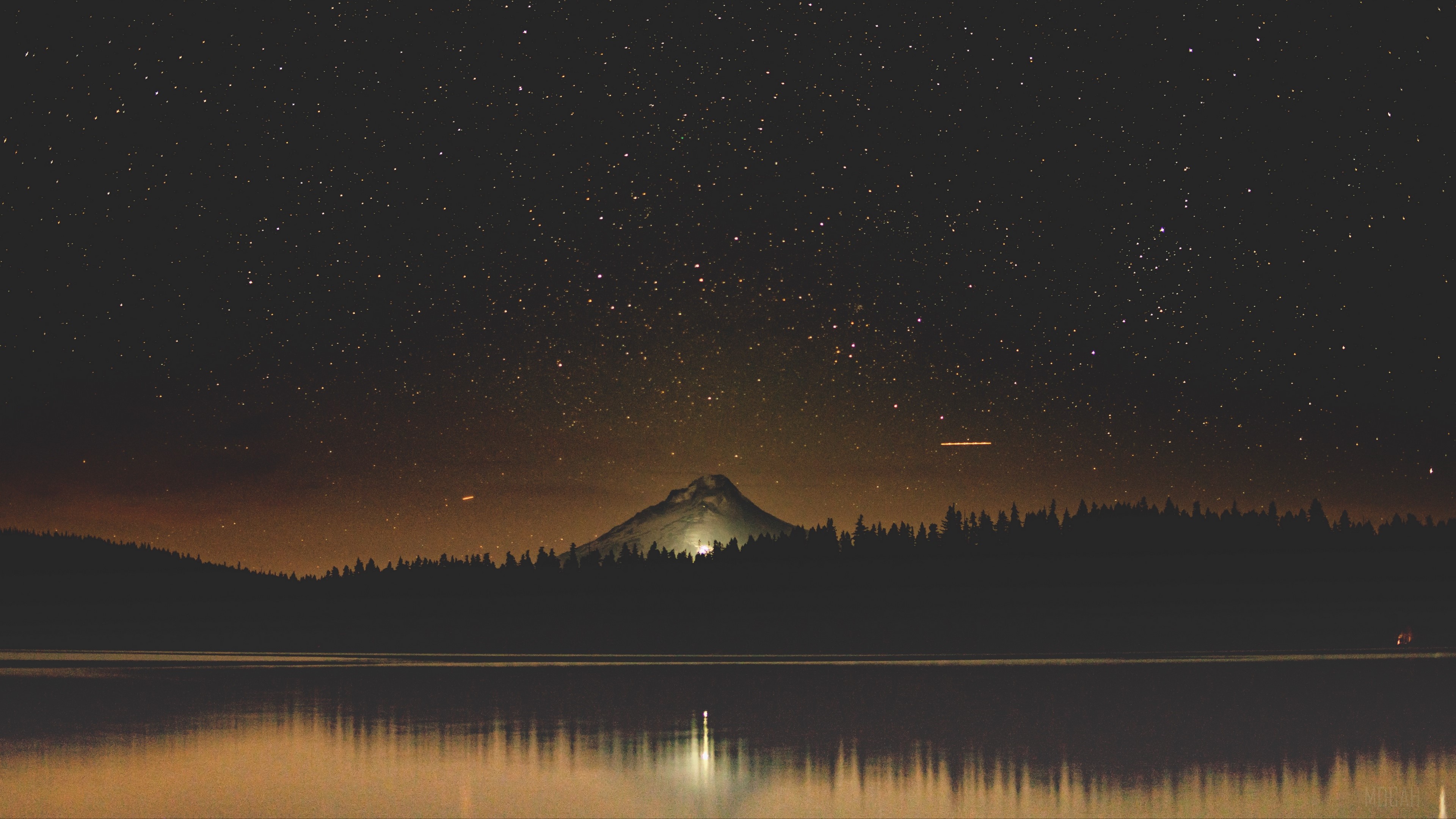 Starry Night over Timothy Lake and Mountain 4K HD Wallpaper