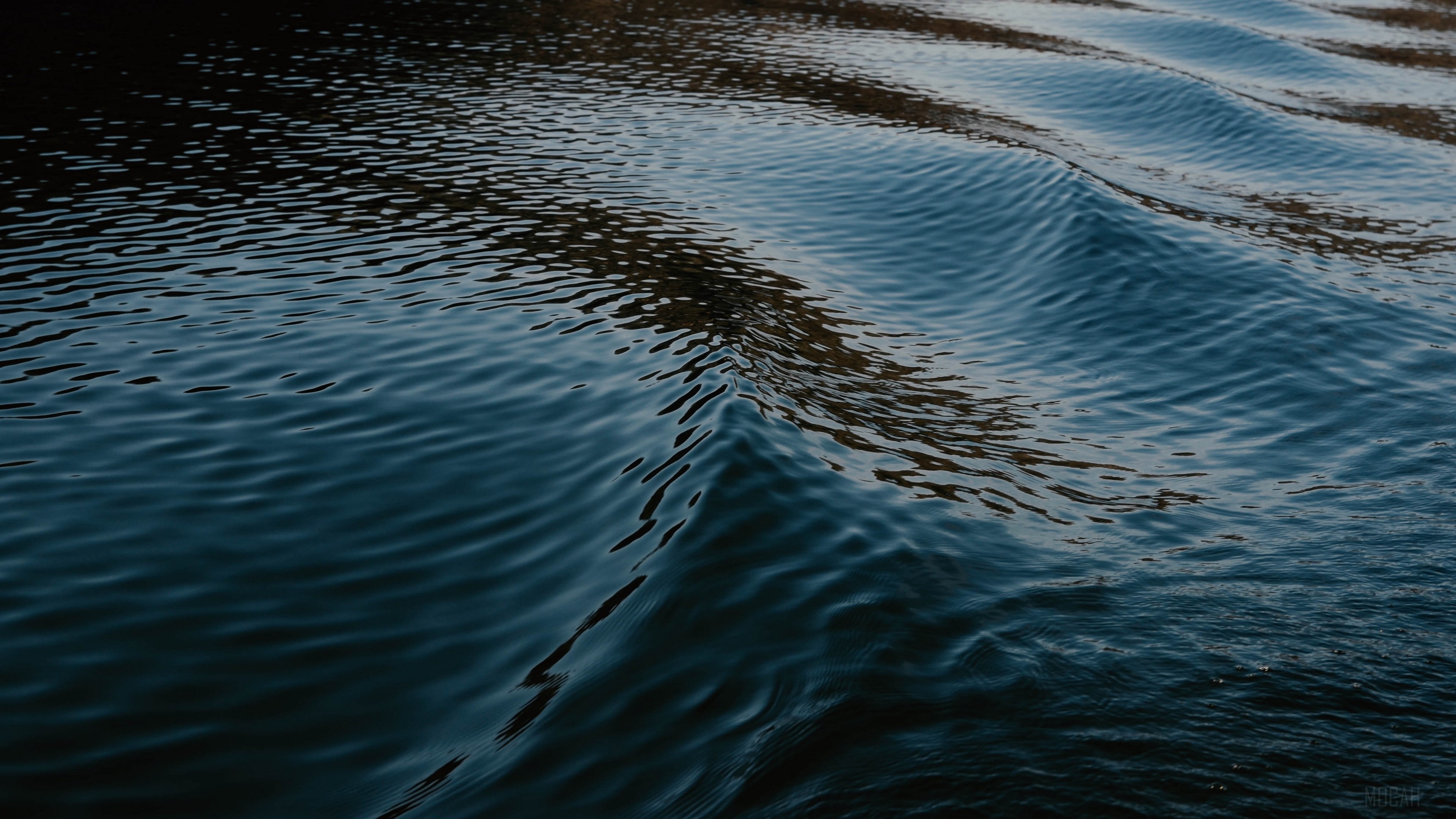 Water surface with ripples and reflections HD Wallpaper