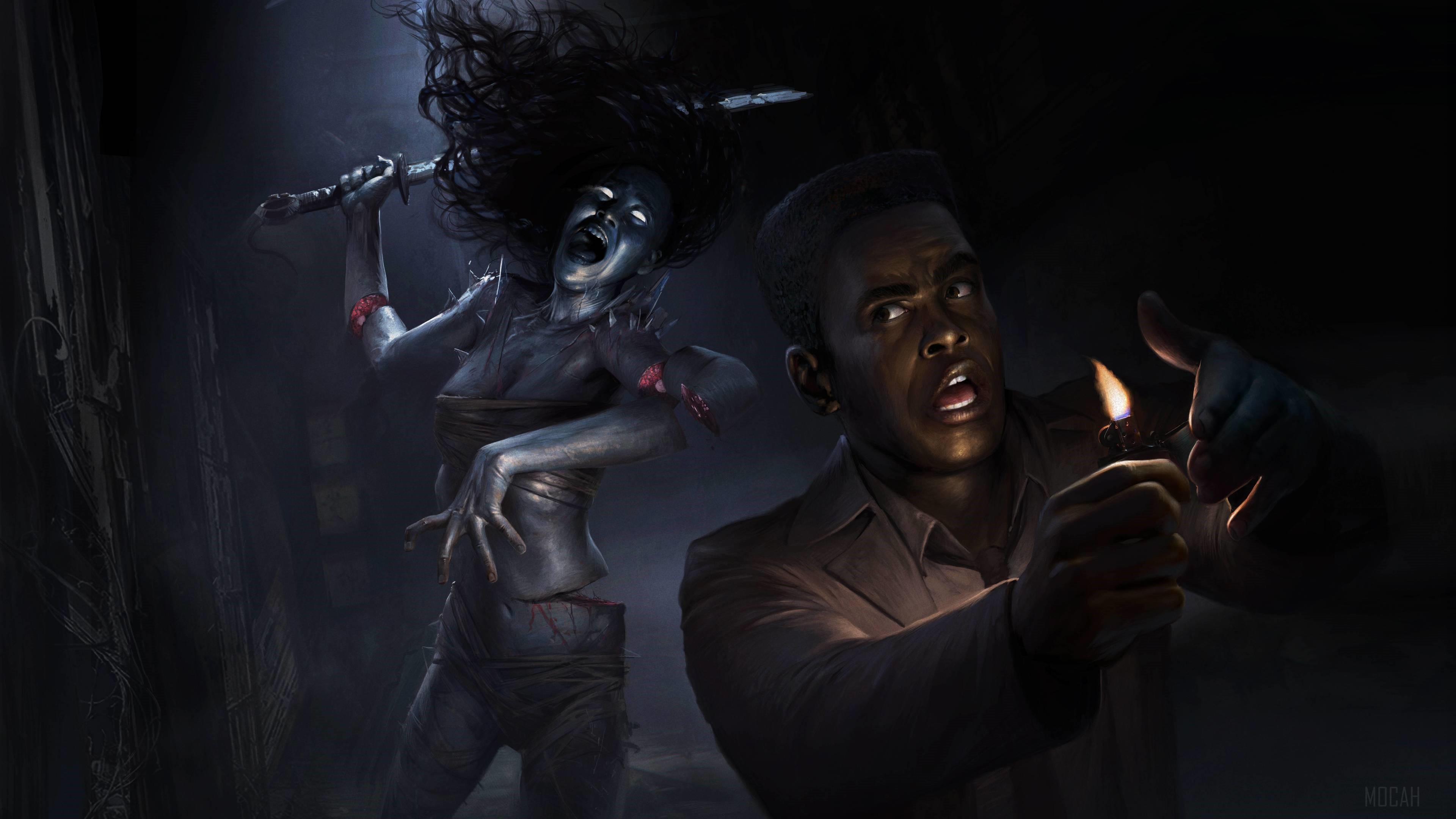 The Spirit and Dwight Fairfield from Dead By Daylight 4K HD Wallpaper