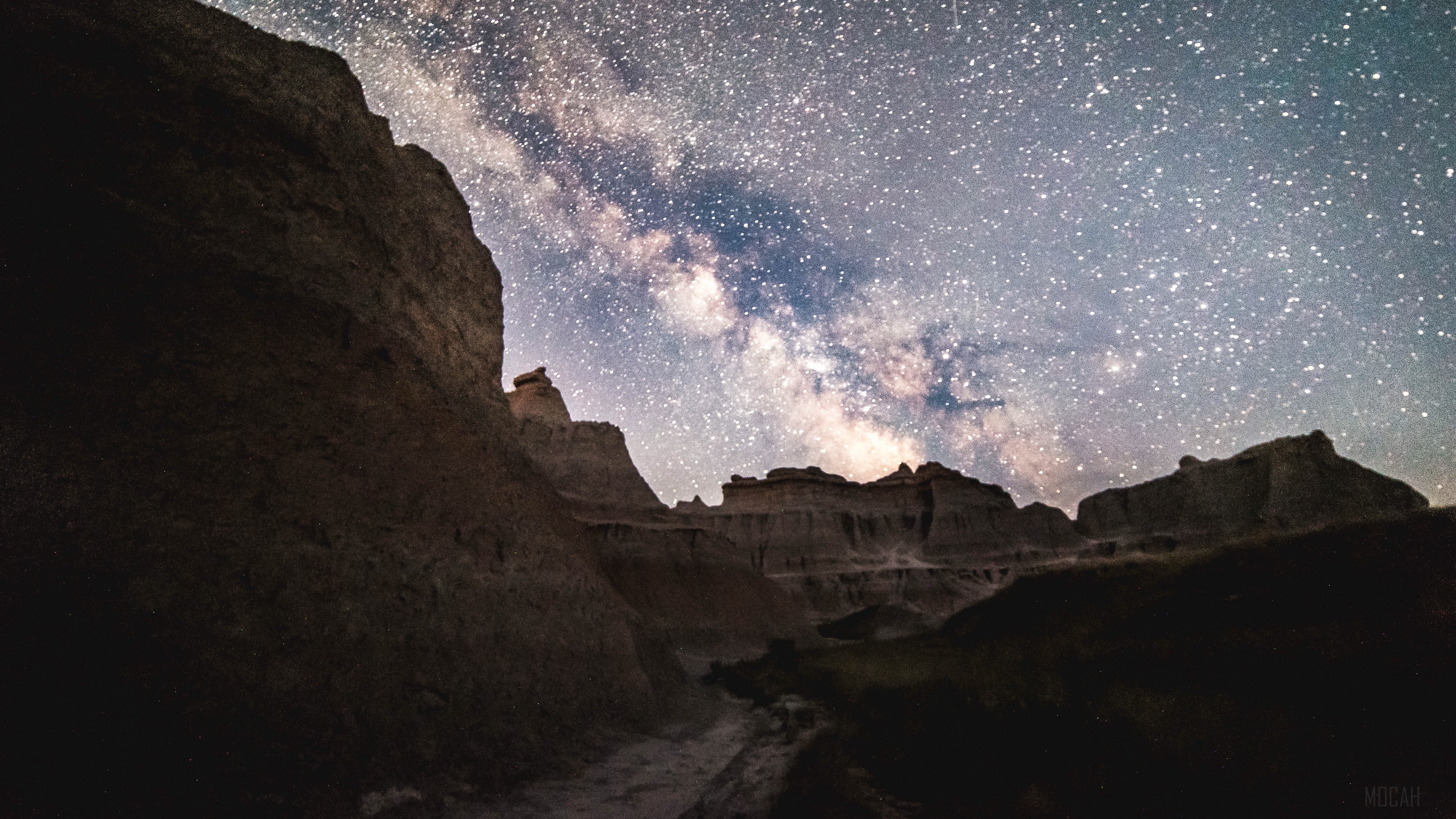 Badlands National Park Milky Way 4K HD Wallpaper