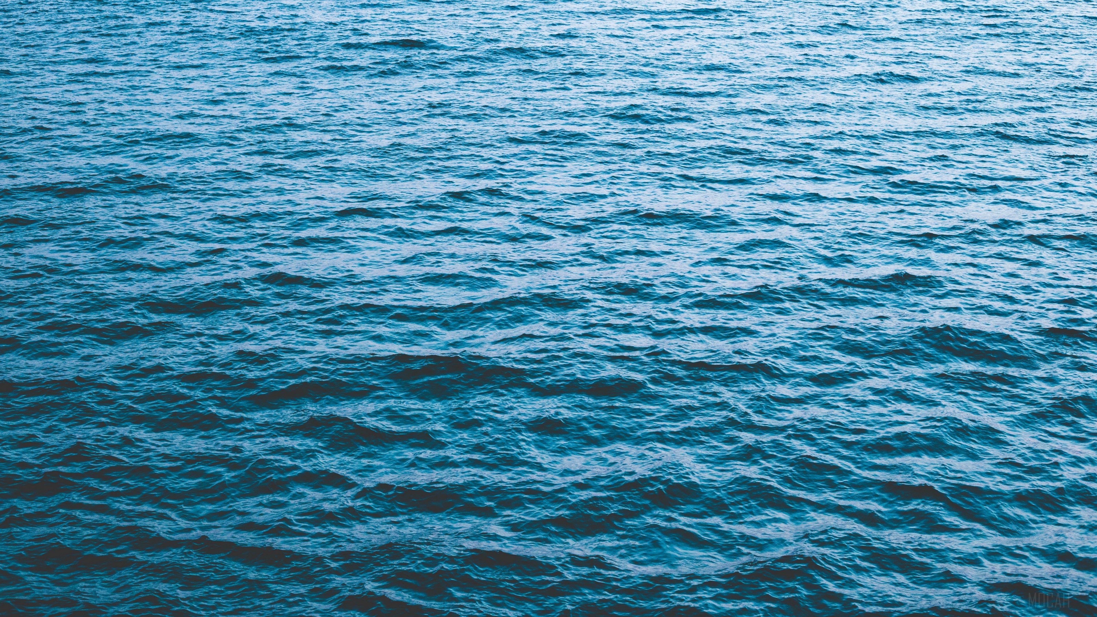 Blue sea surface with waves 4K HD Wallpaper