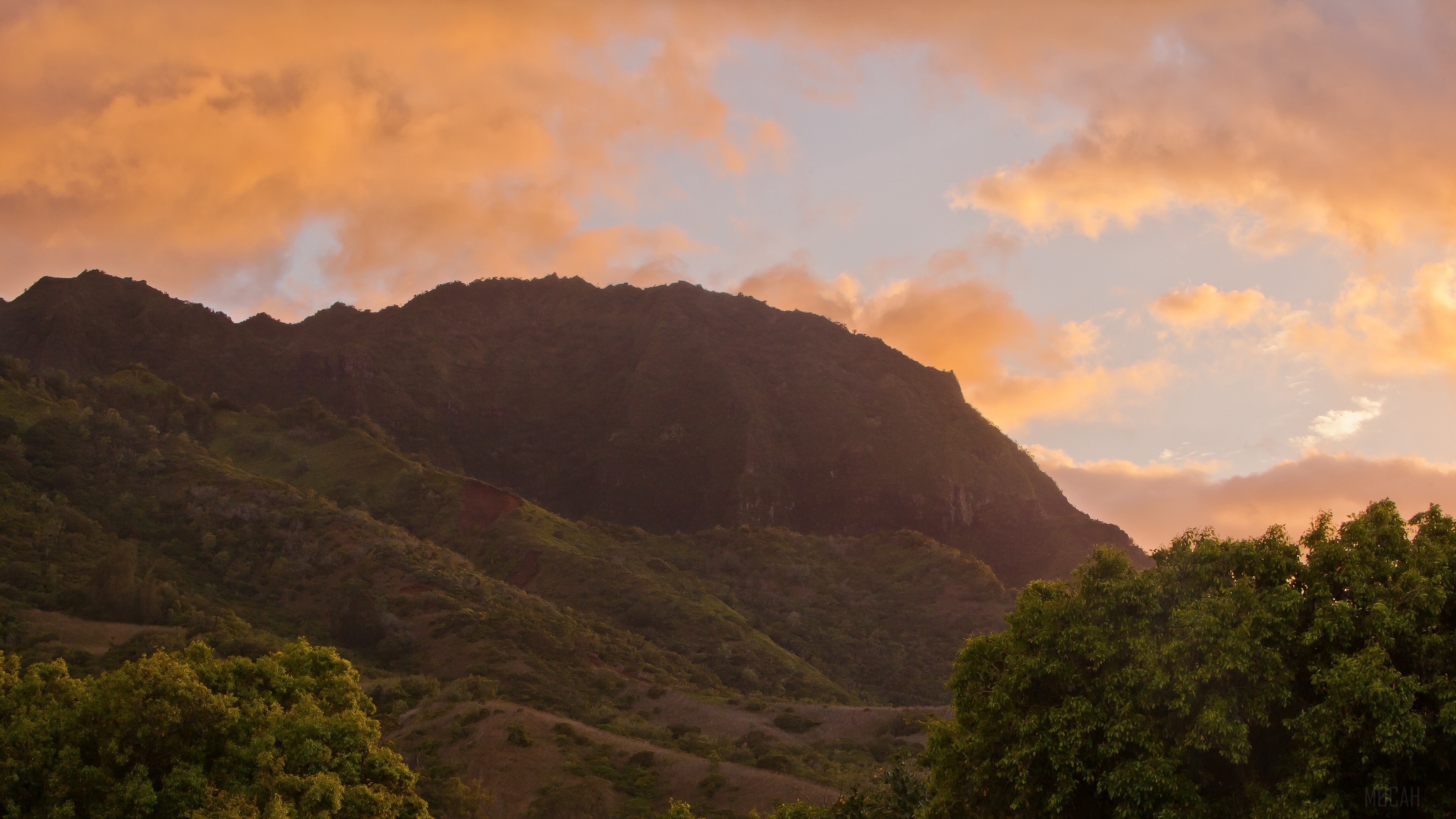 Mountains and sky at sunrise 4K HD Wallpaper