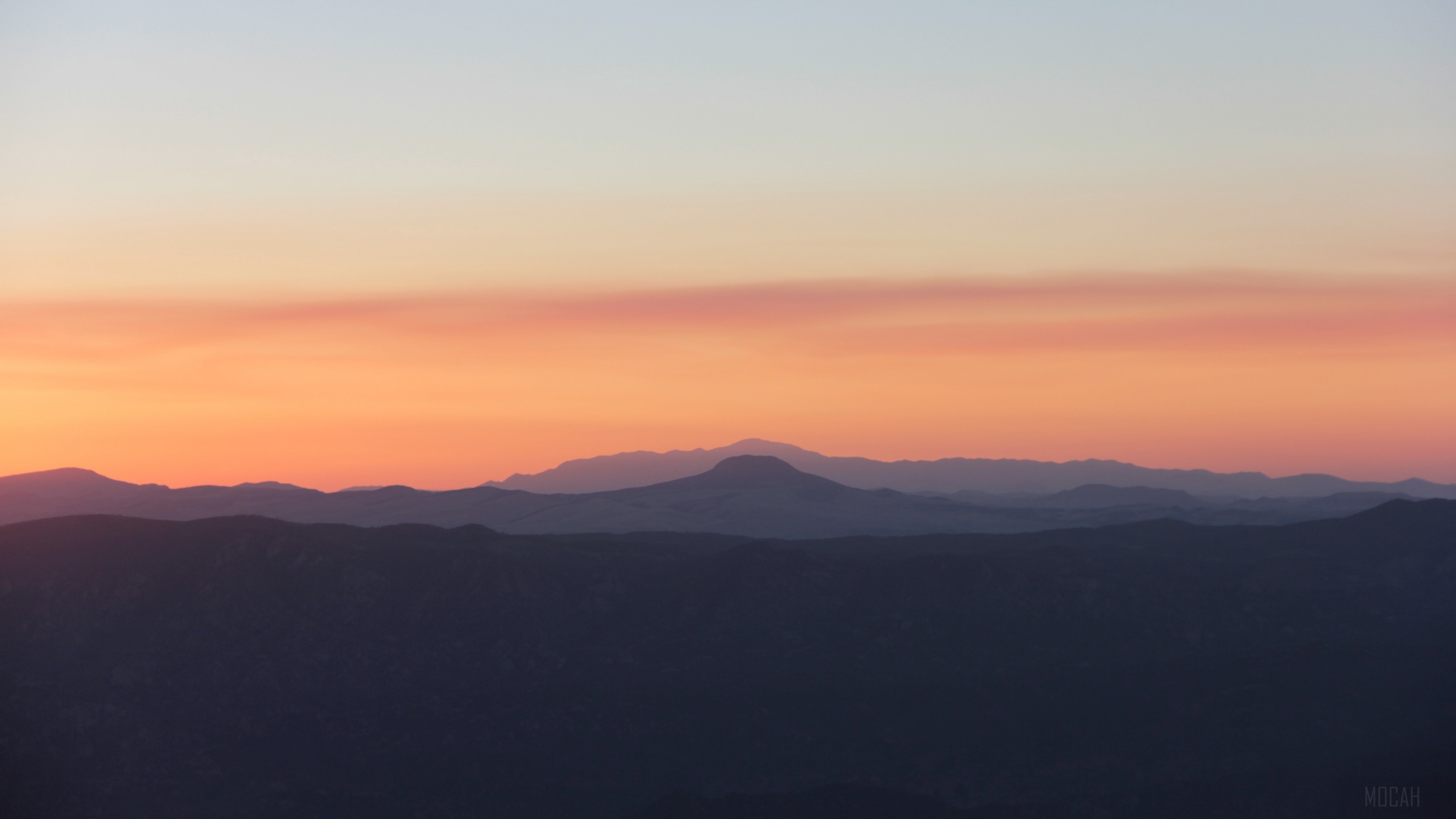 Mountains skyline at sunrise 4K HD Wallpaper