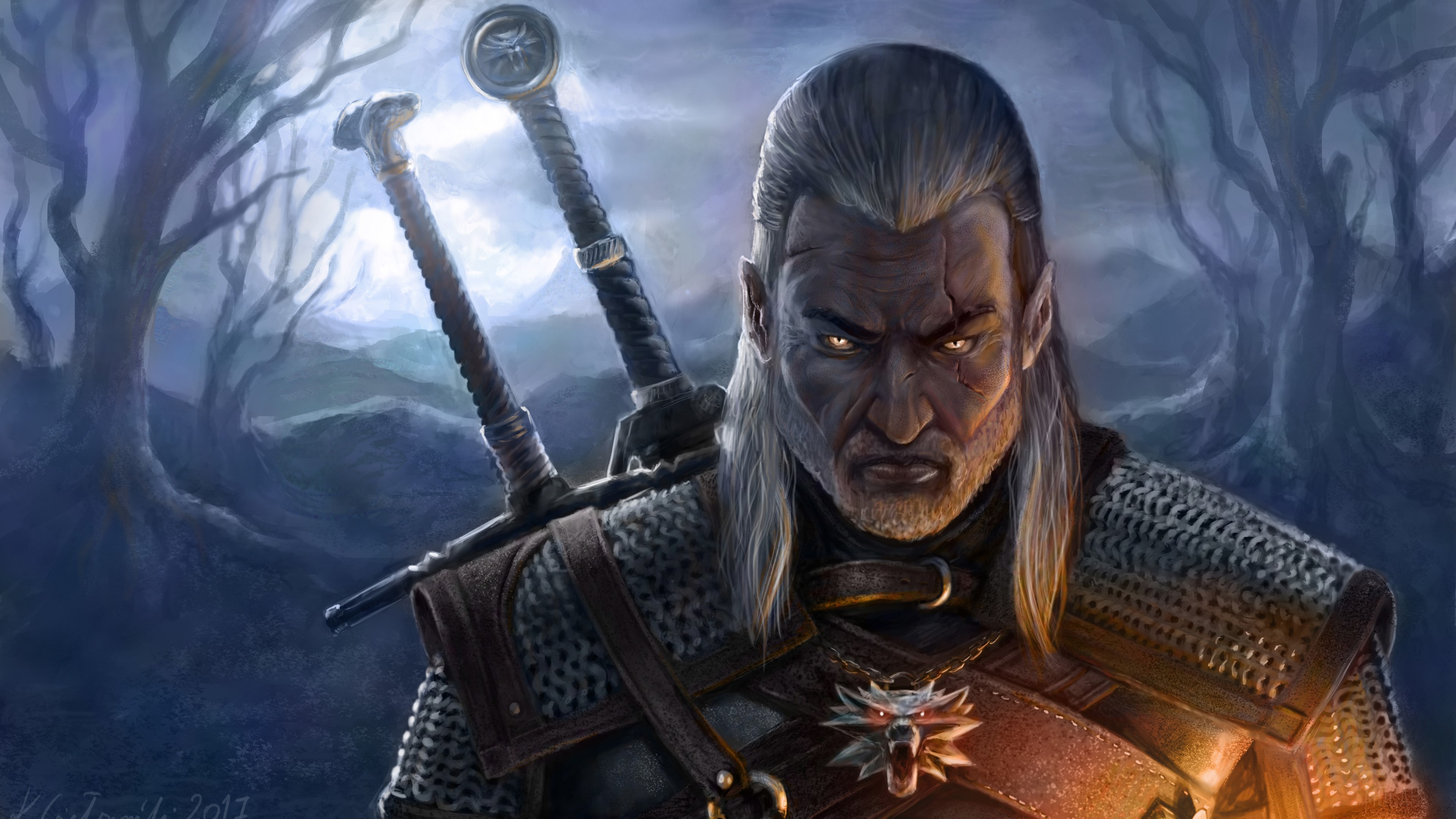 Geralt of Rivia from The Witcher 4K HD Wallpaper