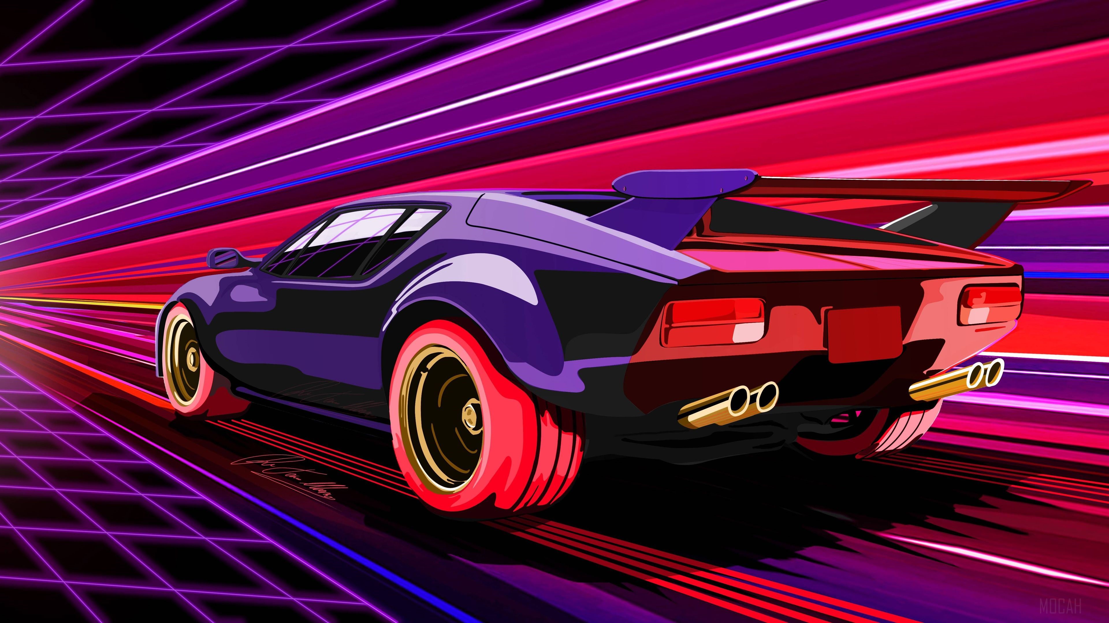 Retro Racing Muscle Car HD Wallpaper