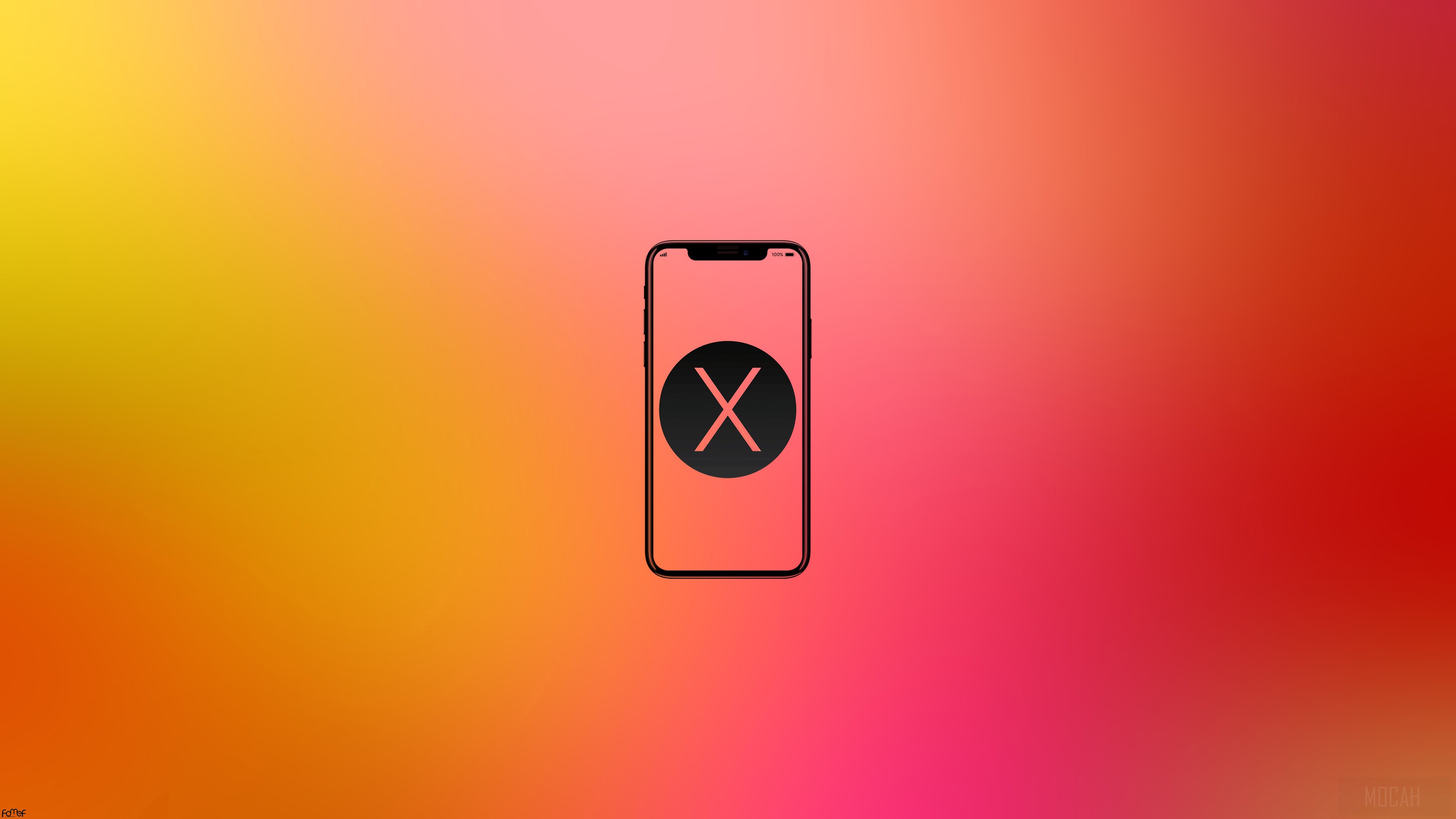 iPhone X with X symbol 4K HD Wallpaper