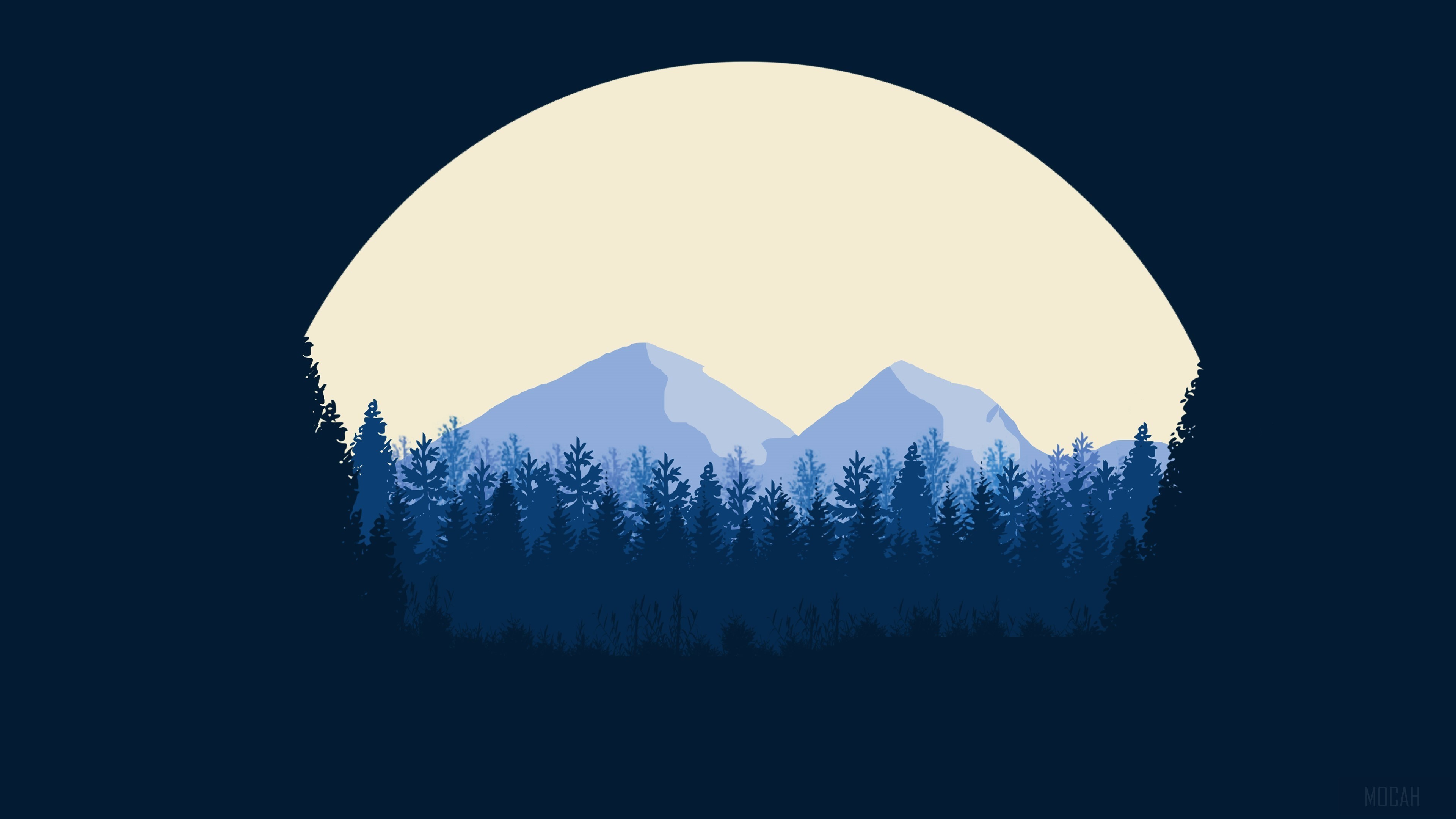 Minimalist Mountains HD Wallpaper