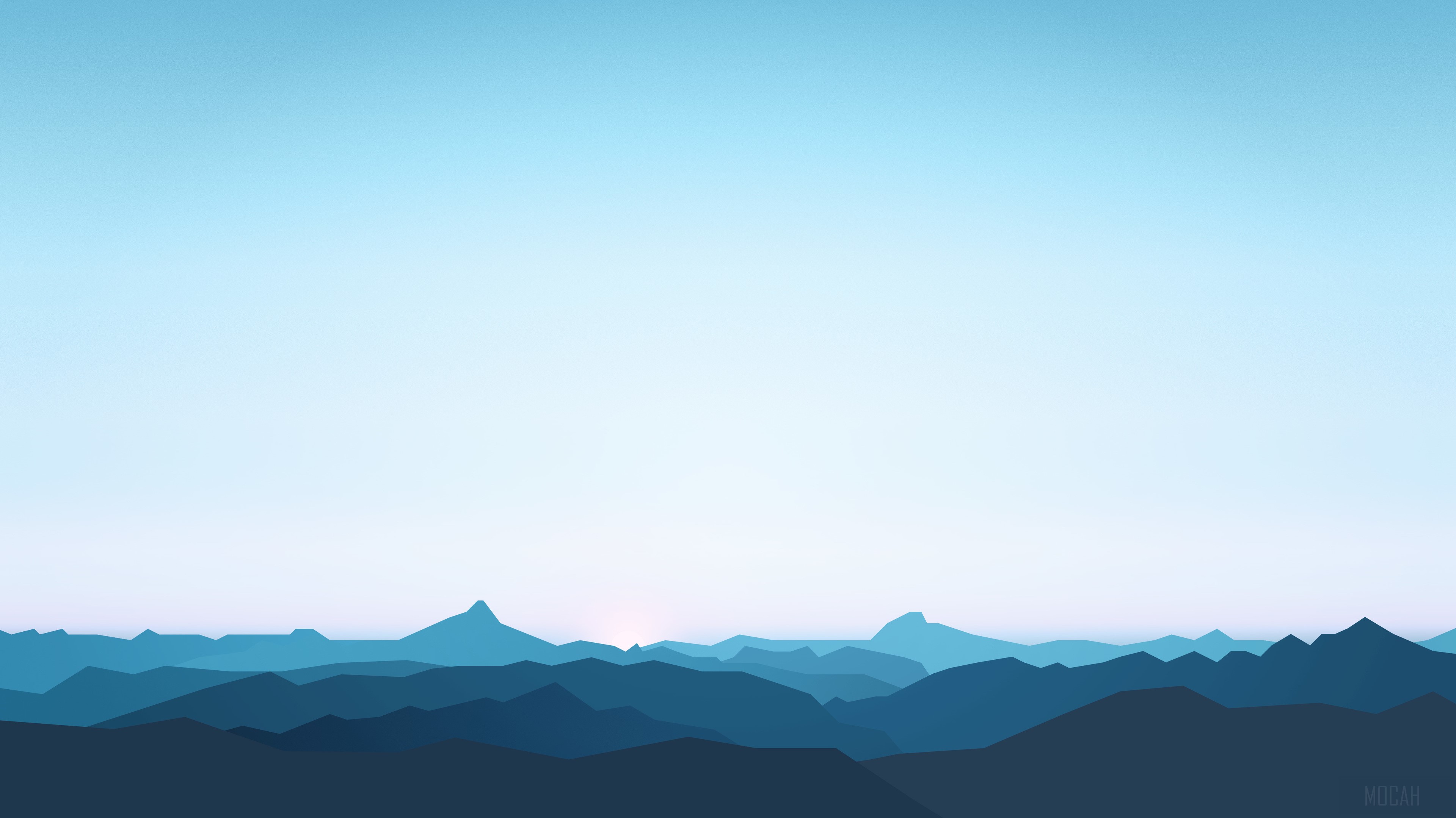 Minimalist Mountain Landscape 4K HD Wallpaper