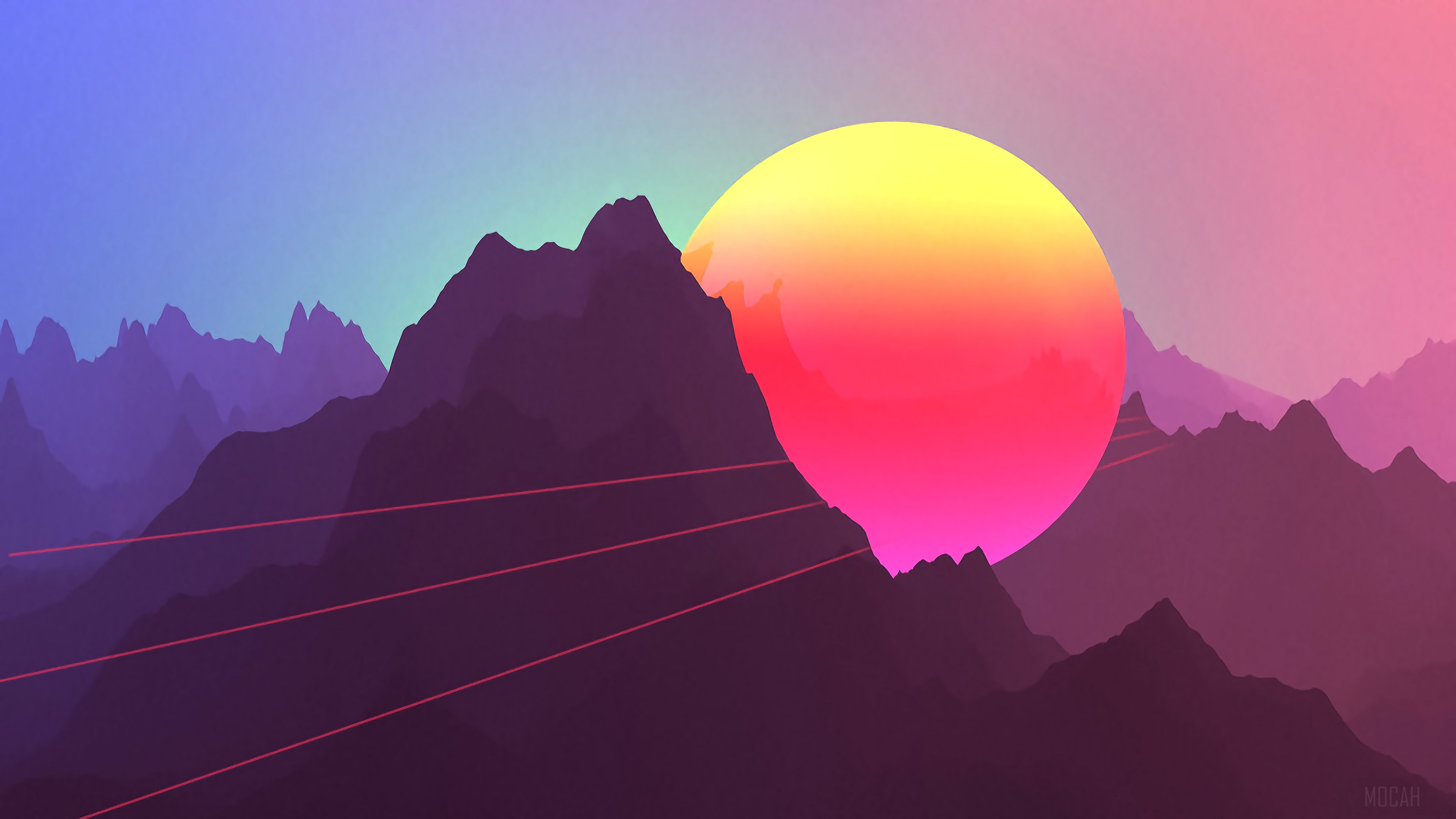 Retrowave 3 Dimensional Artwork 4K HD Wallpaper