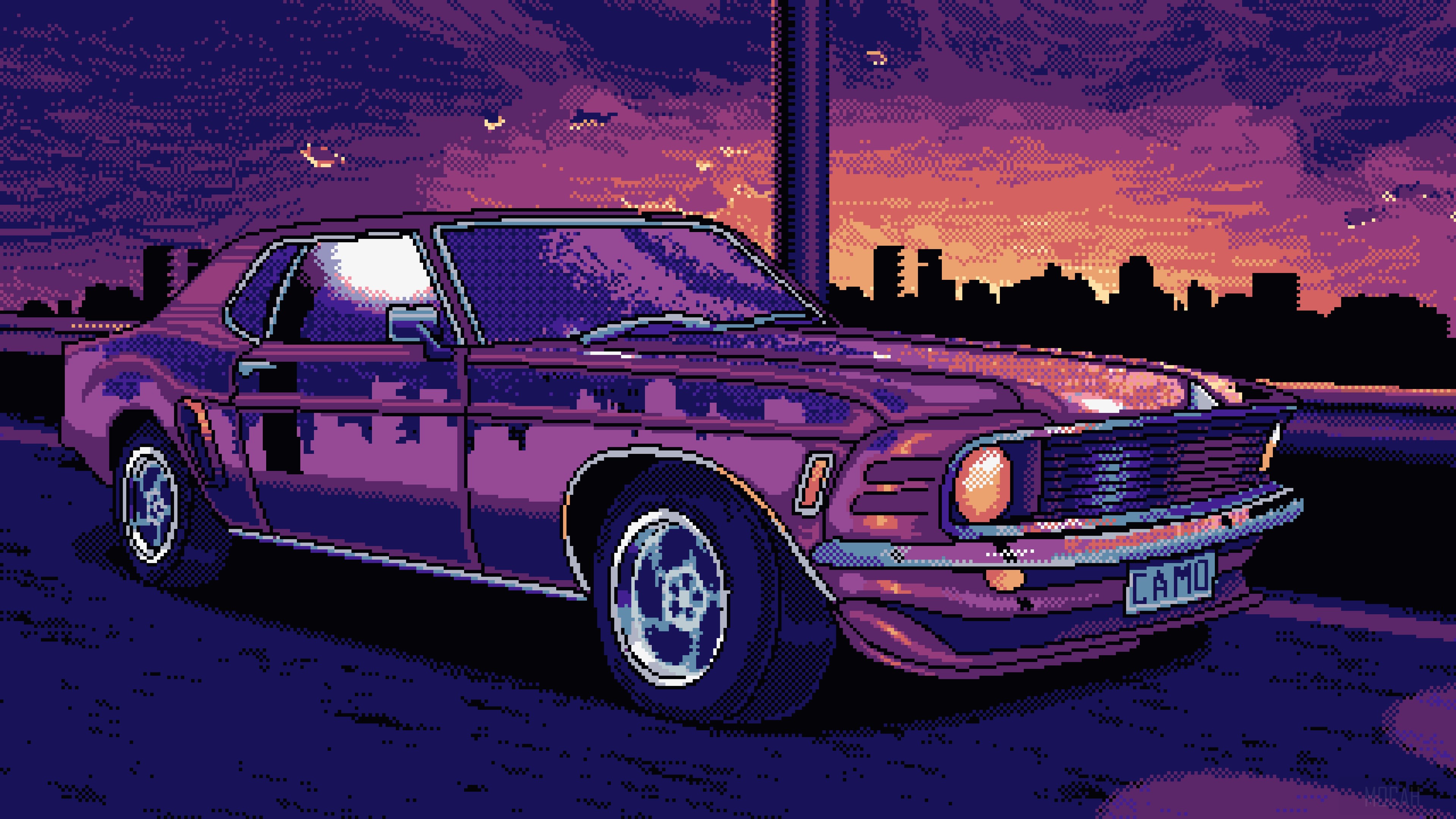 16 Bit Mustang Vintage HD Wallpaper