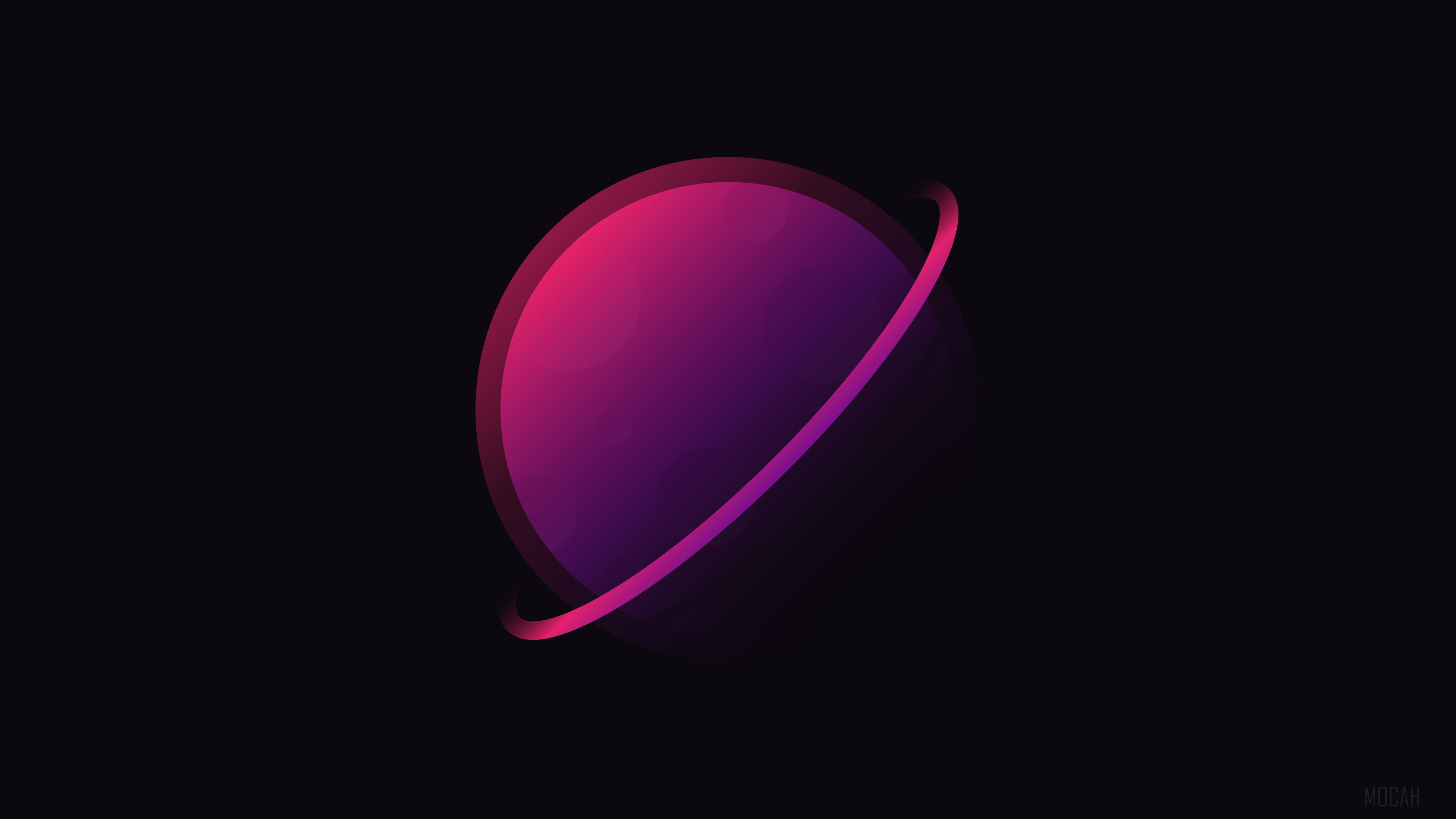 Minimalist 4K Planet with Ring HD Wallpaper
