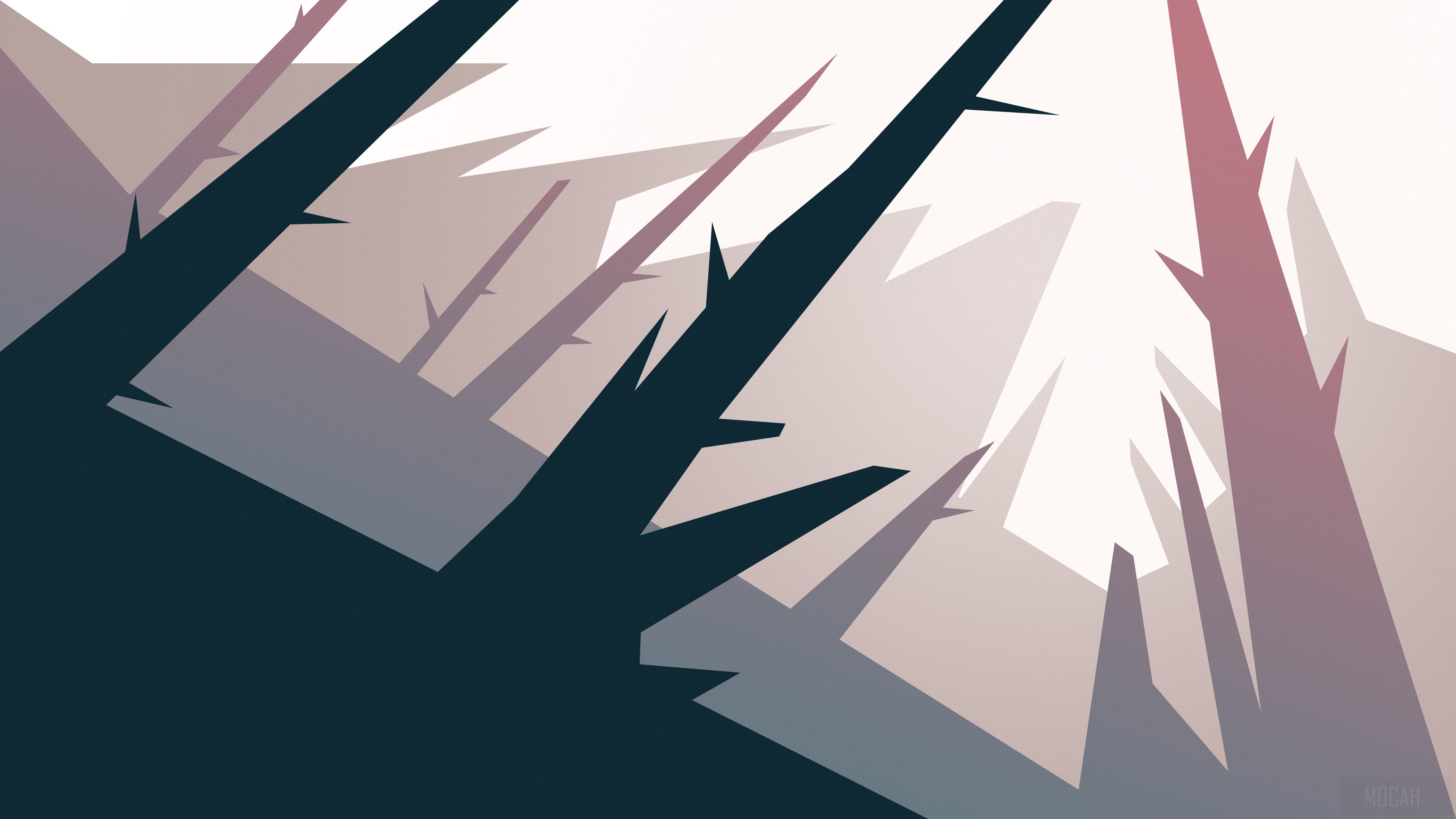 Minimalist Forest Trees 4K HD Wallpaper