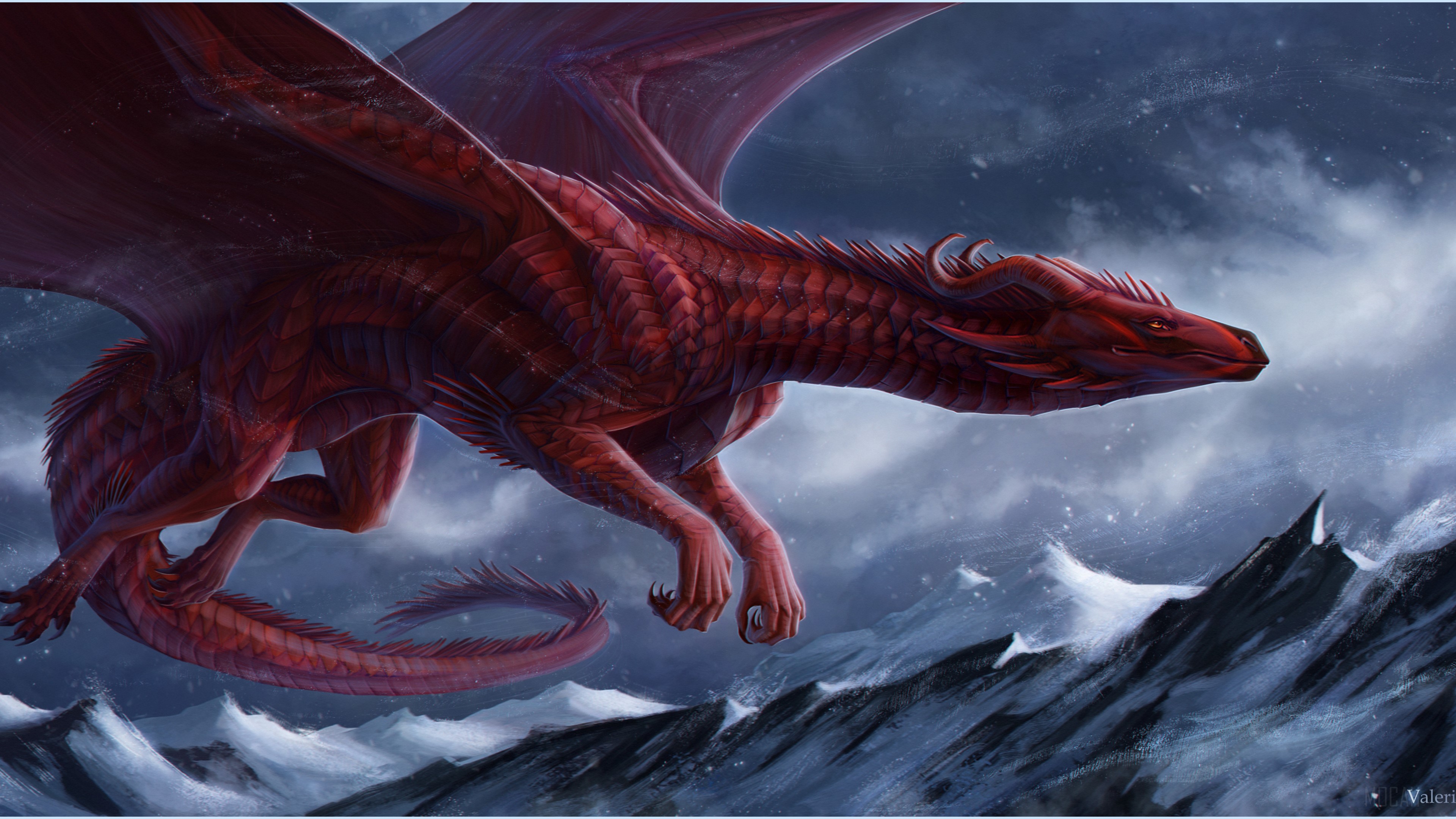 Big Red Dragon HD Wallpaper