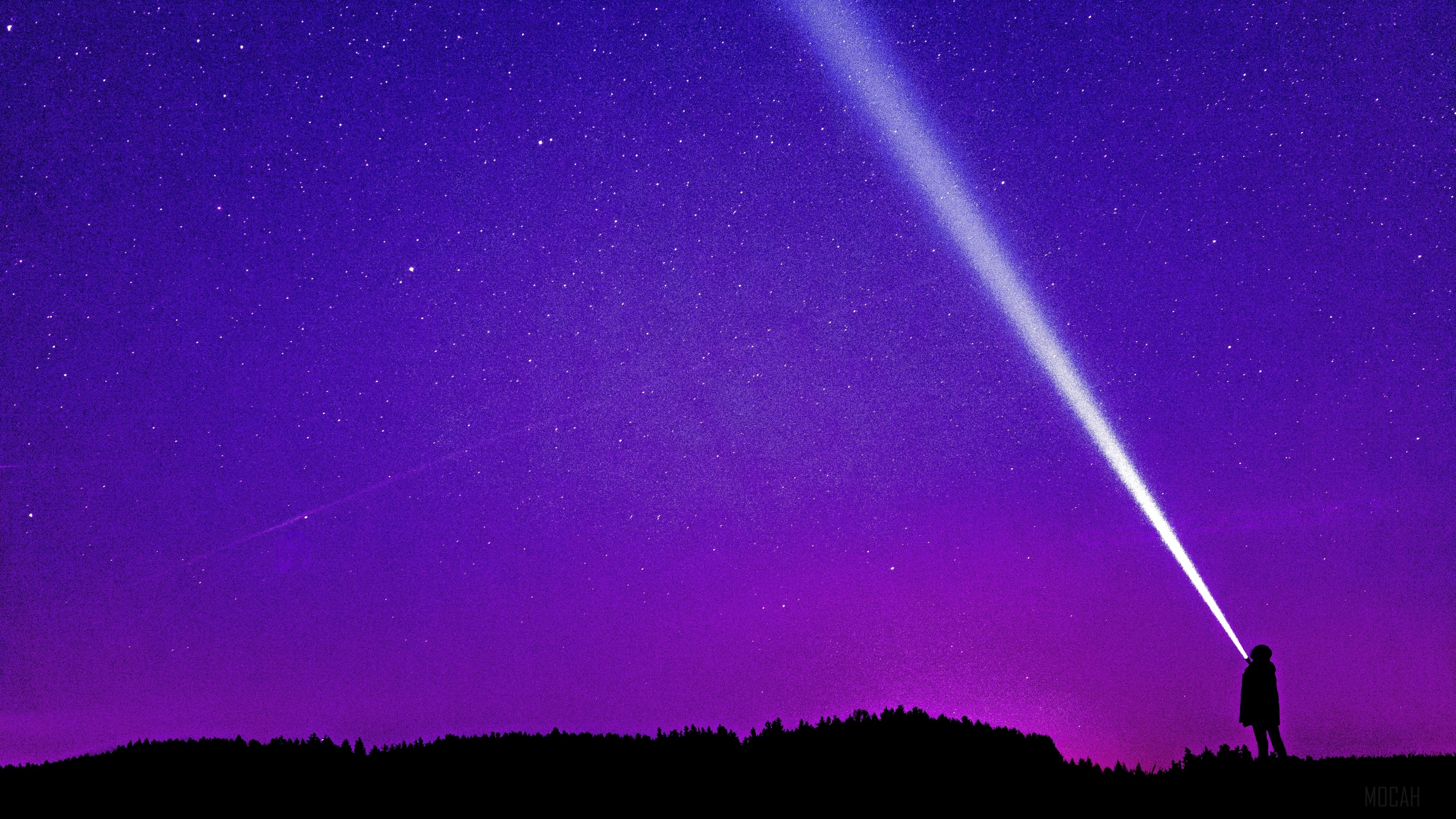 Girl Flashing Torch To Sky Artwork HD Wallpaper