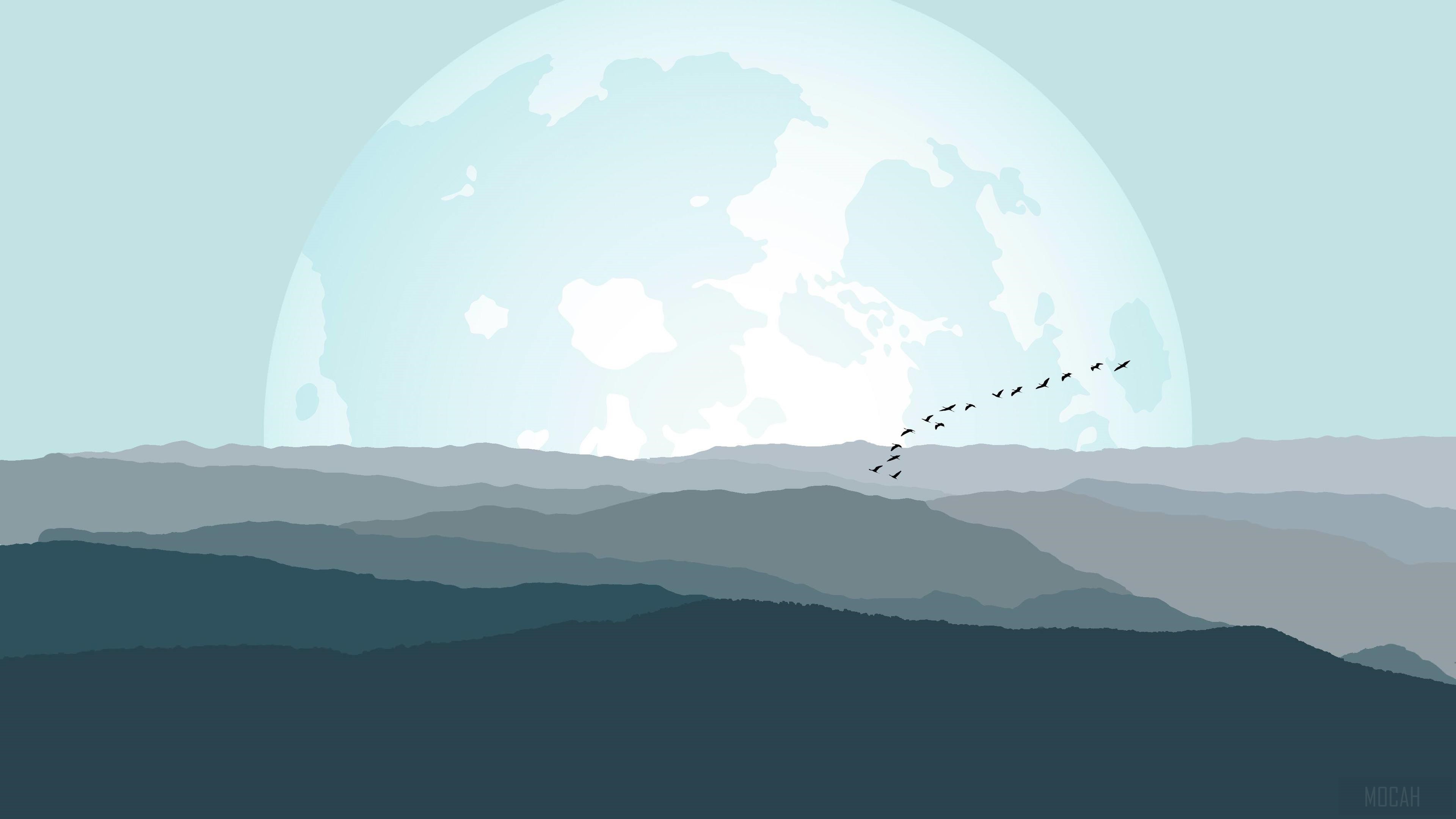 Minimalist Smoky Mountains 4K HD Wallpaper