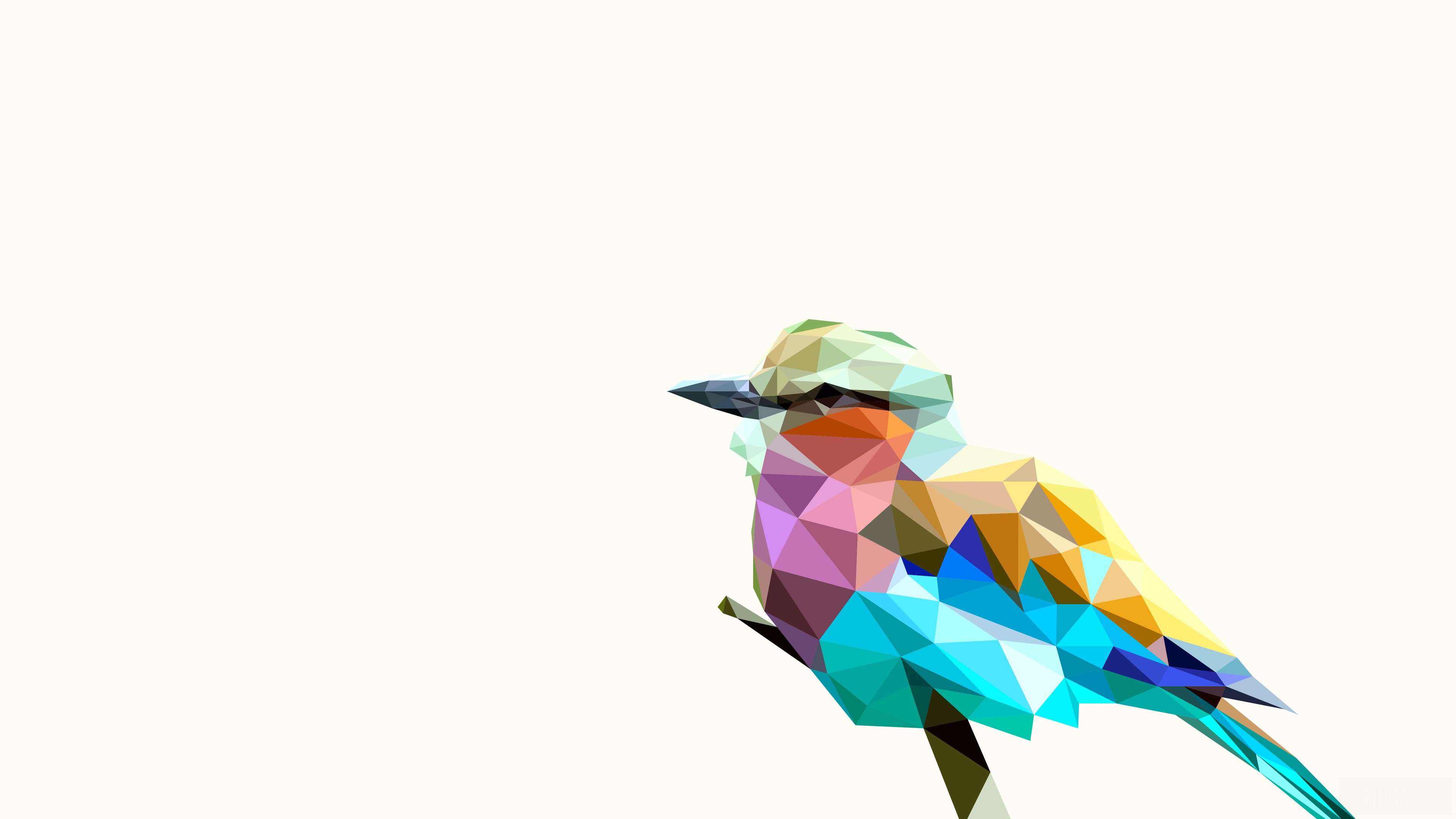 Rainbow Polyart Bird 4K HD Wallpaper