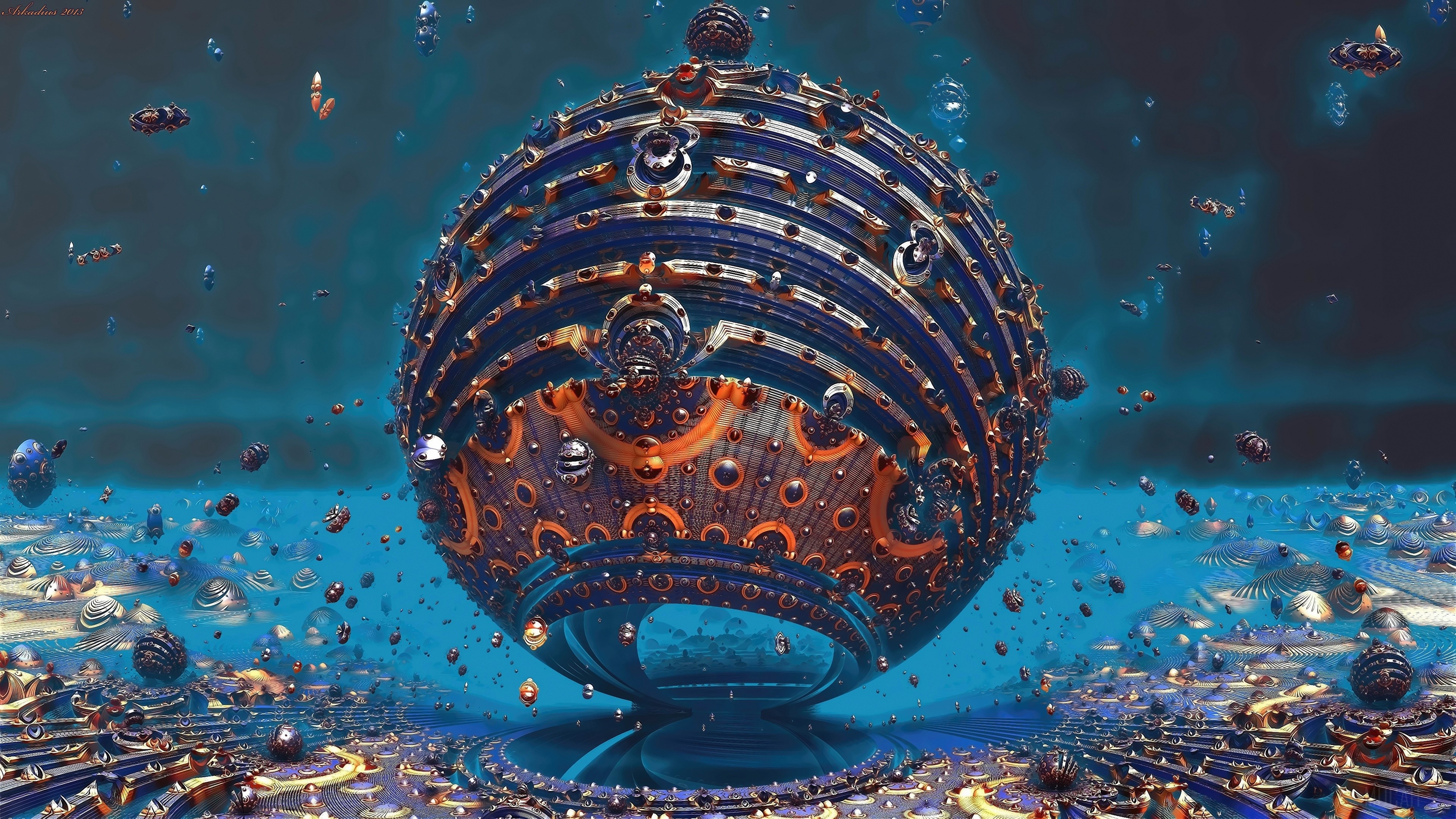 Fractal Sphere 3D HD Wallpaper