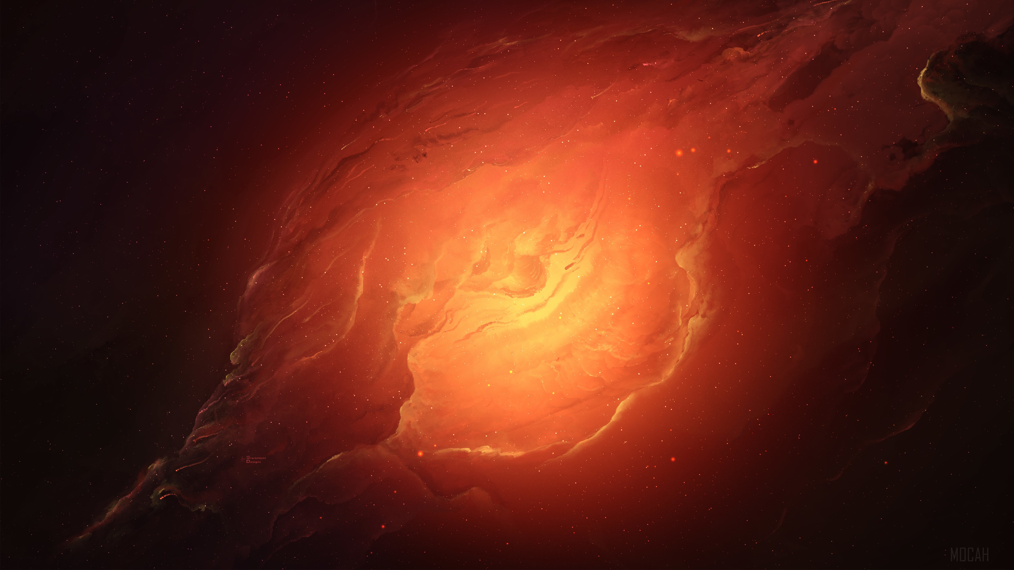Orange Nebula in Space 4K HD Wallpaper