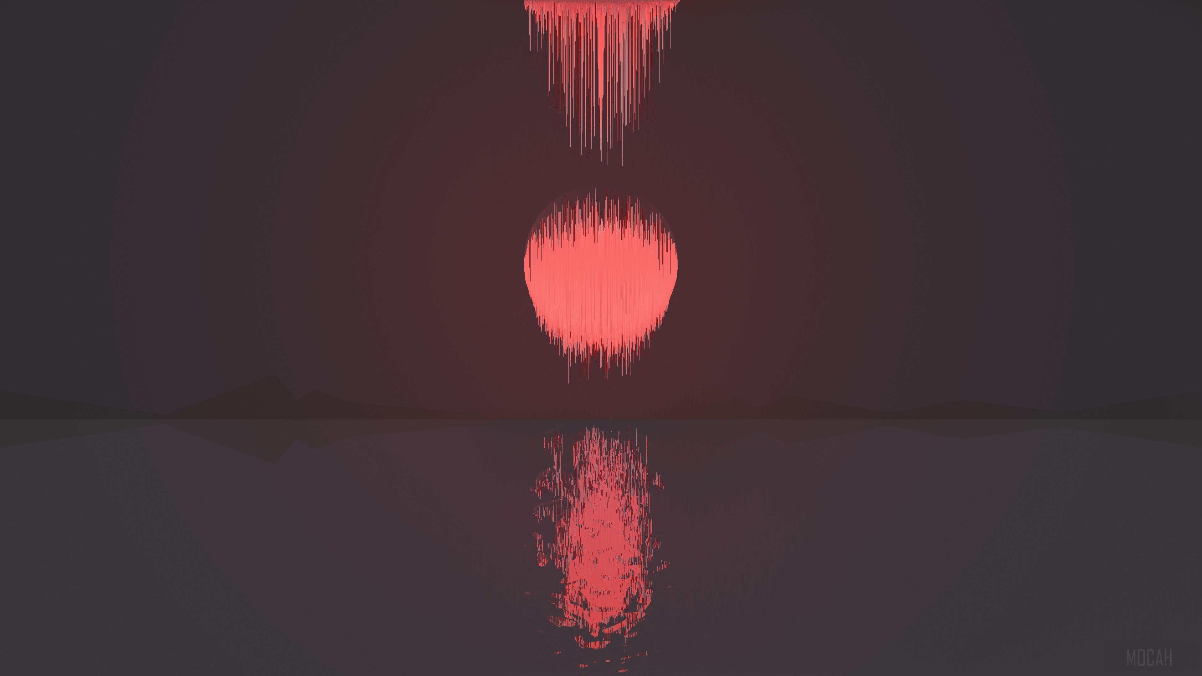 Pixel Art Moon Reflection 4K HD Wallpaper