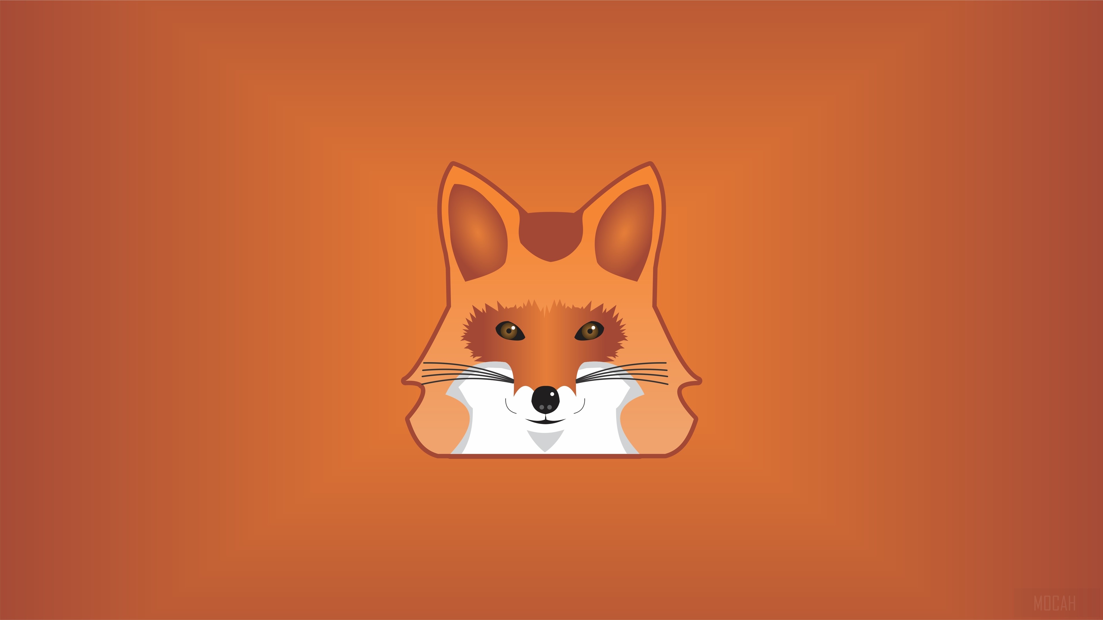 Minimalist Fox Face 4K HD Wallpaper