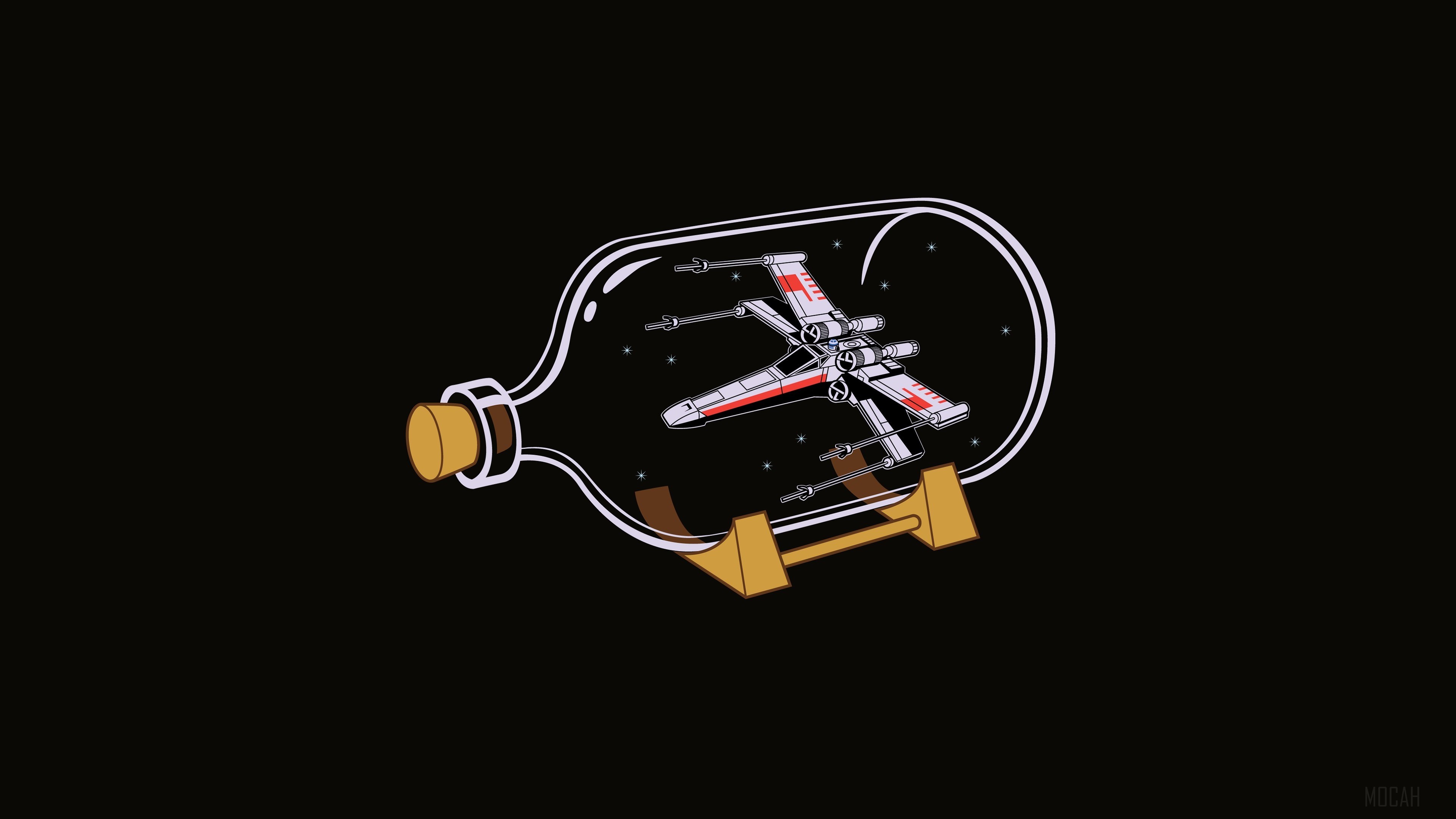 X-Wing Starfighter in a Bottle 4K HD Wallpaper