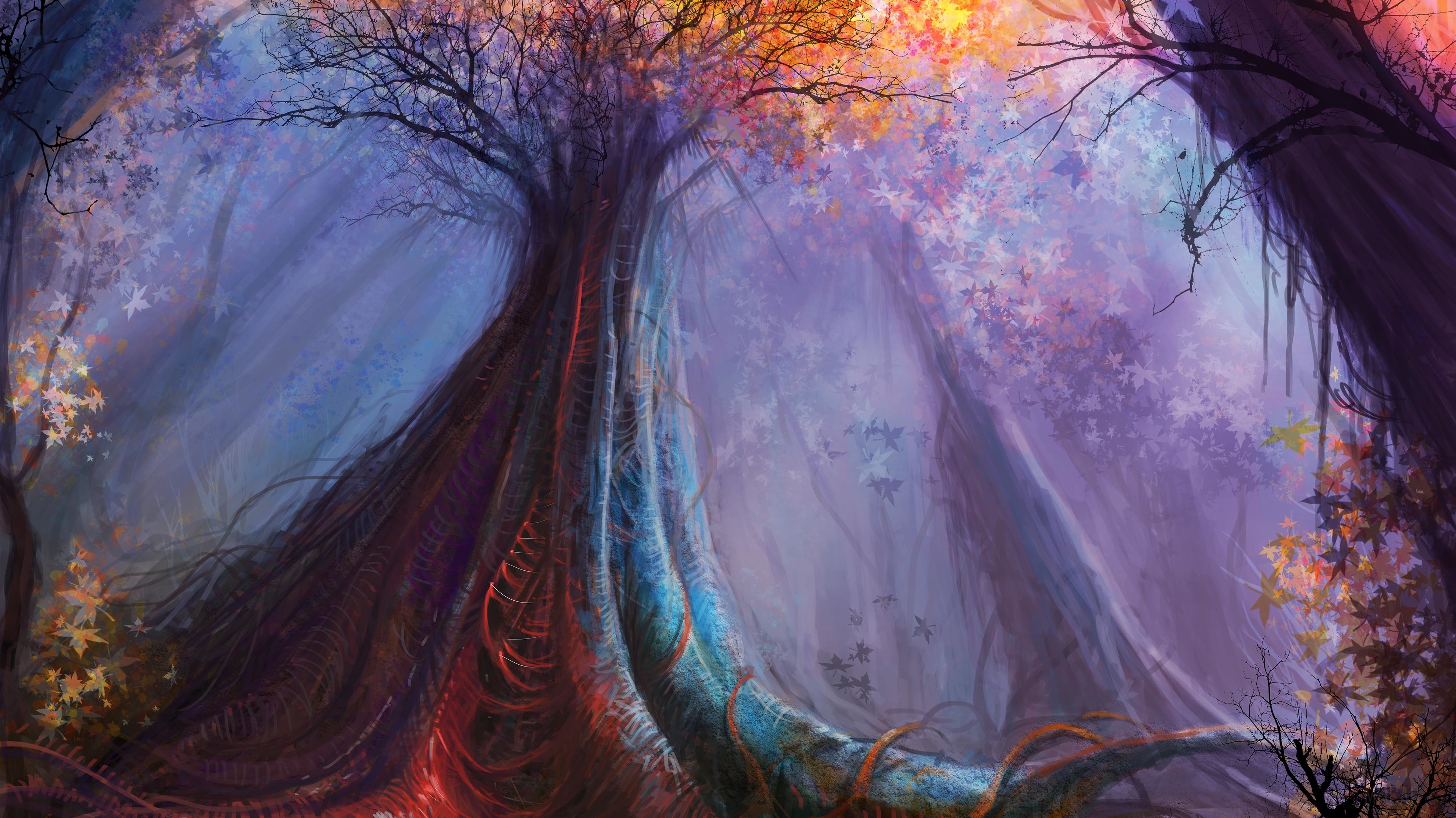 Magic Tree Painting HD Wallpaper