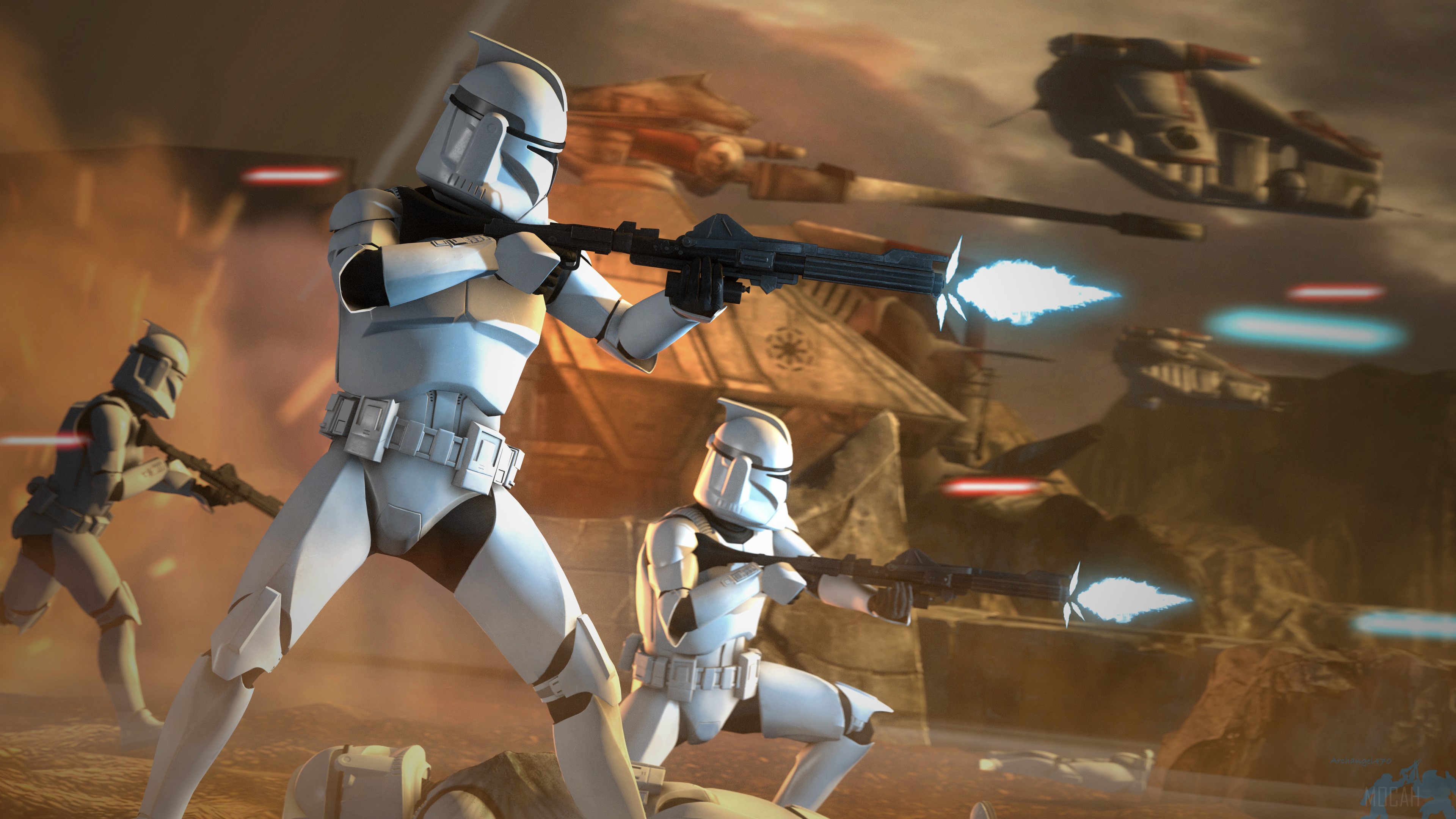 Clone Troopers in Battle of Geonosis 4K HD Wallpaper